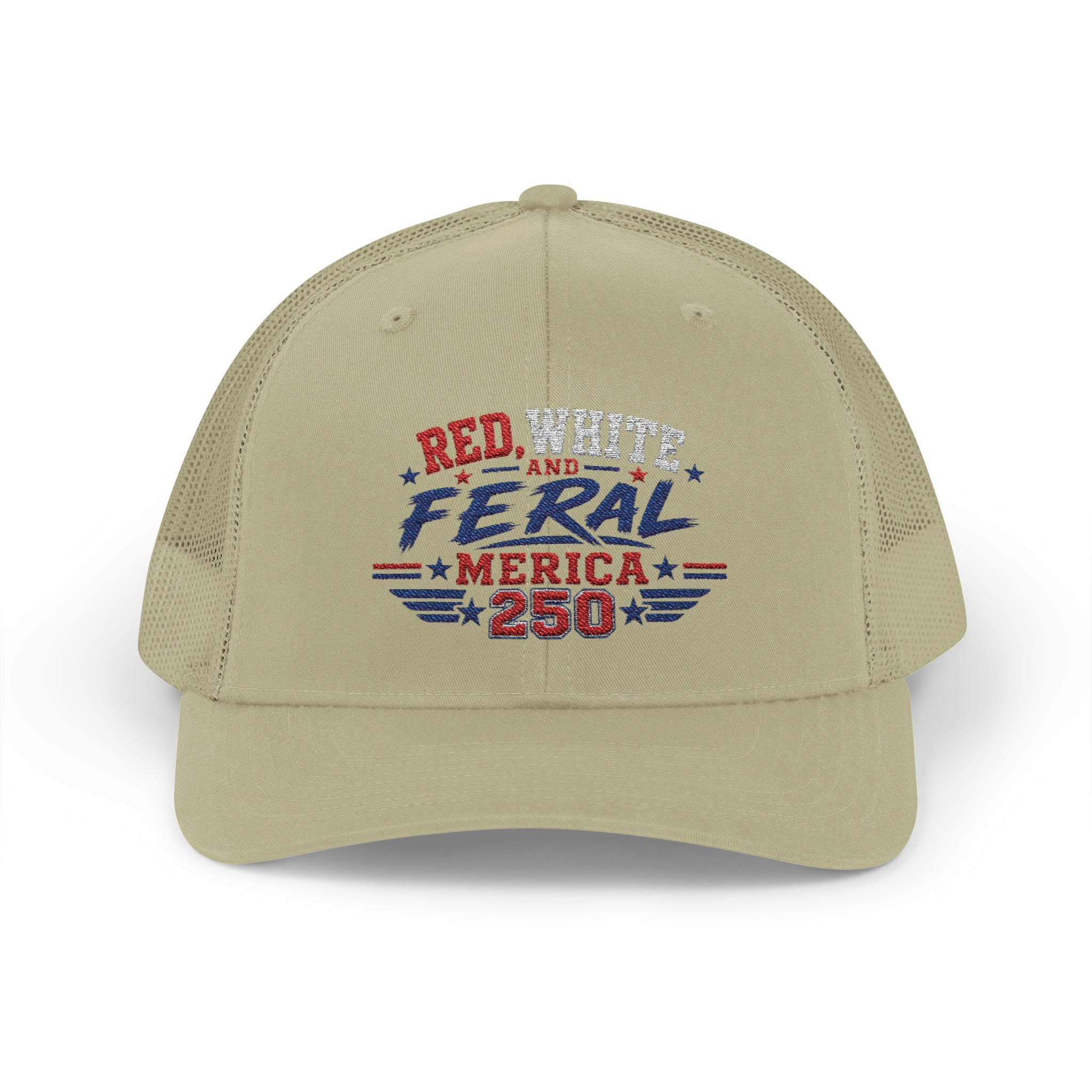 Feral 'Merica 250 Snapback Trucker Cap – Patriotic Red White & Blue Truckers Hat