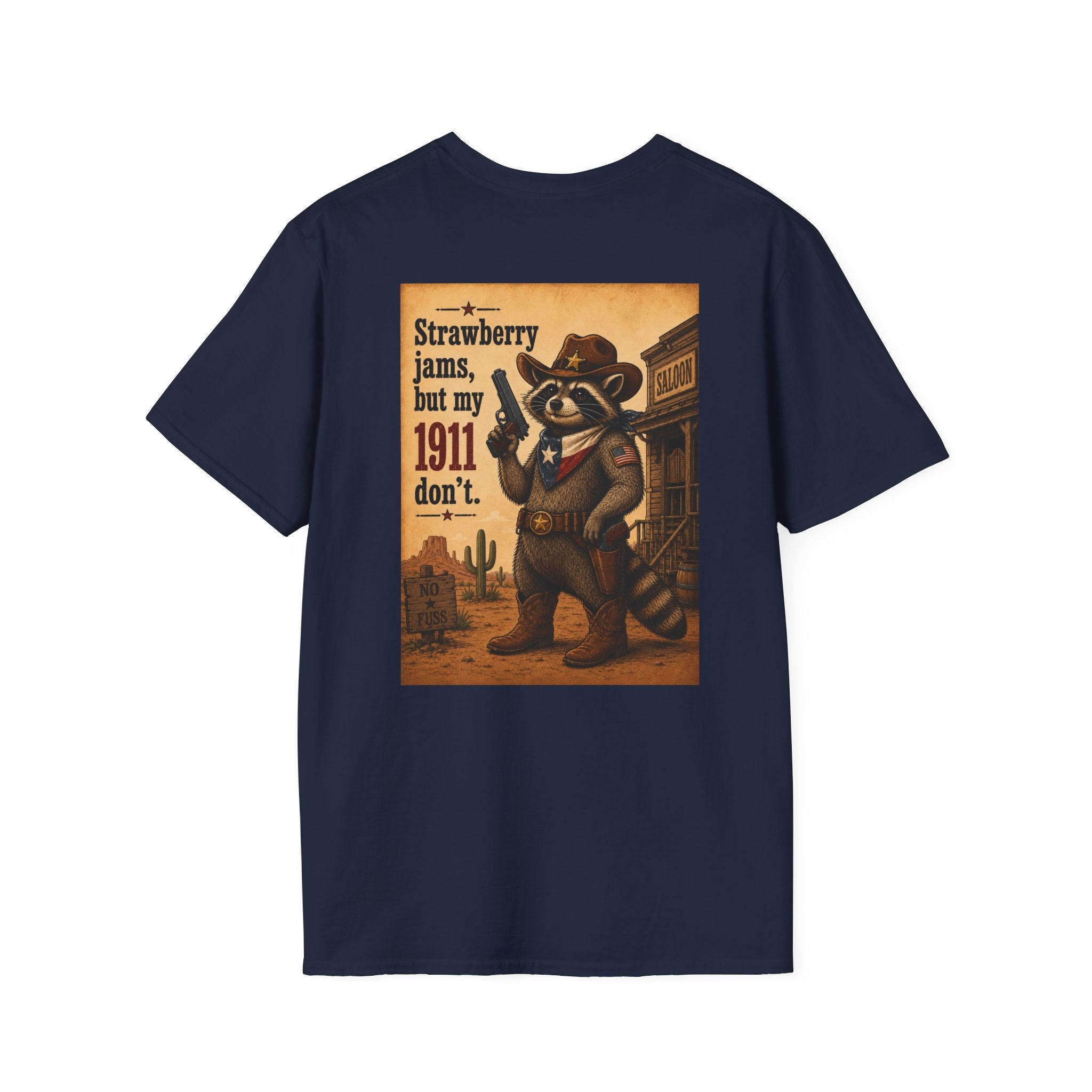 Raccoon Slinger 1911 Tee — "Strawberry jams, my 1911 don't" T-Shirt