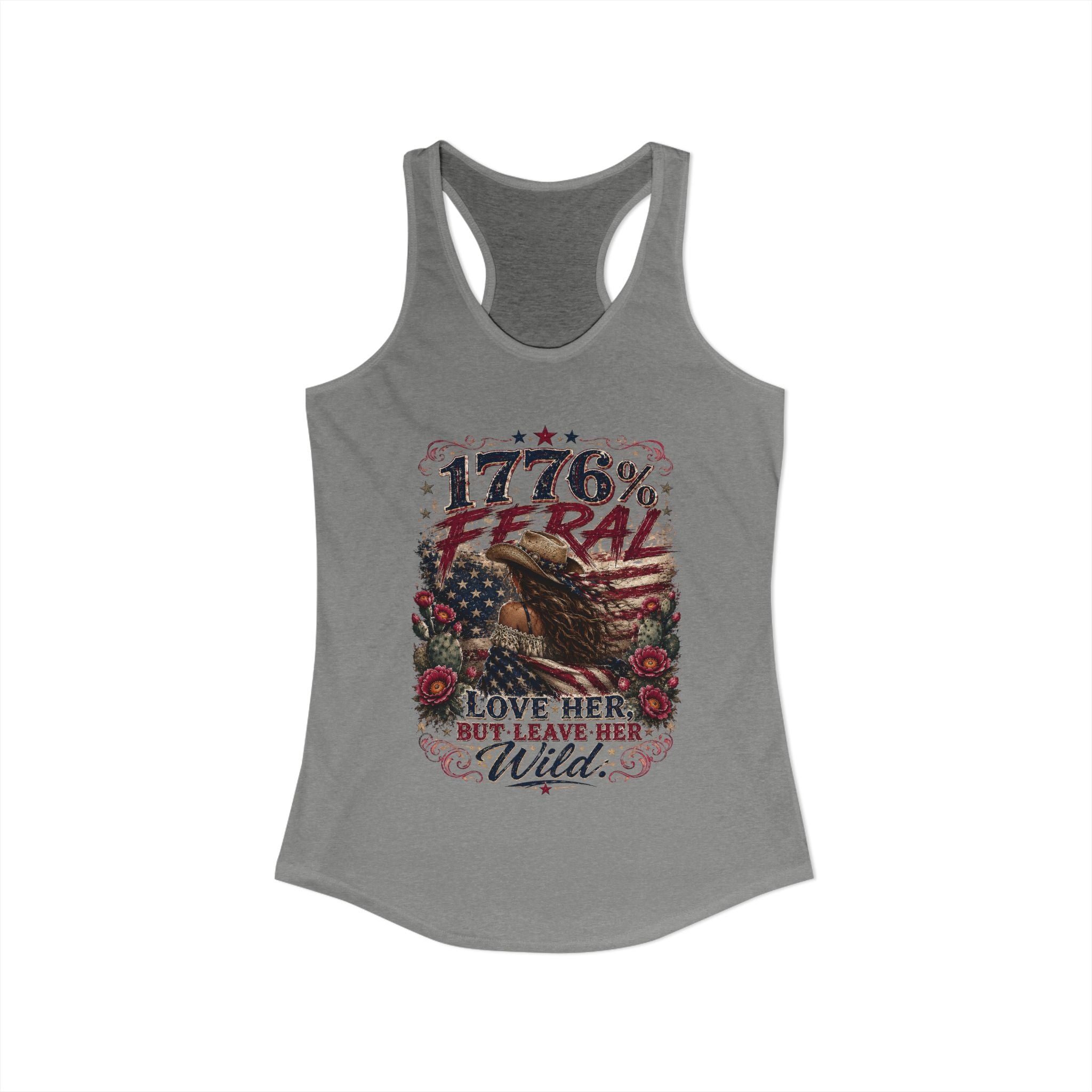 Leave Her Wild Cactus Flower Racerback Tank — 1776% Feral Collection