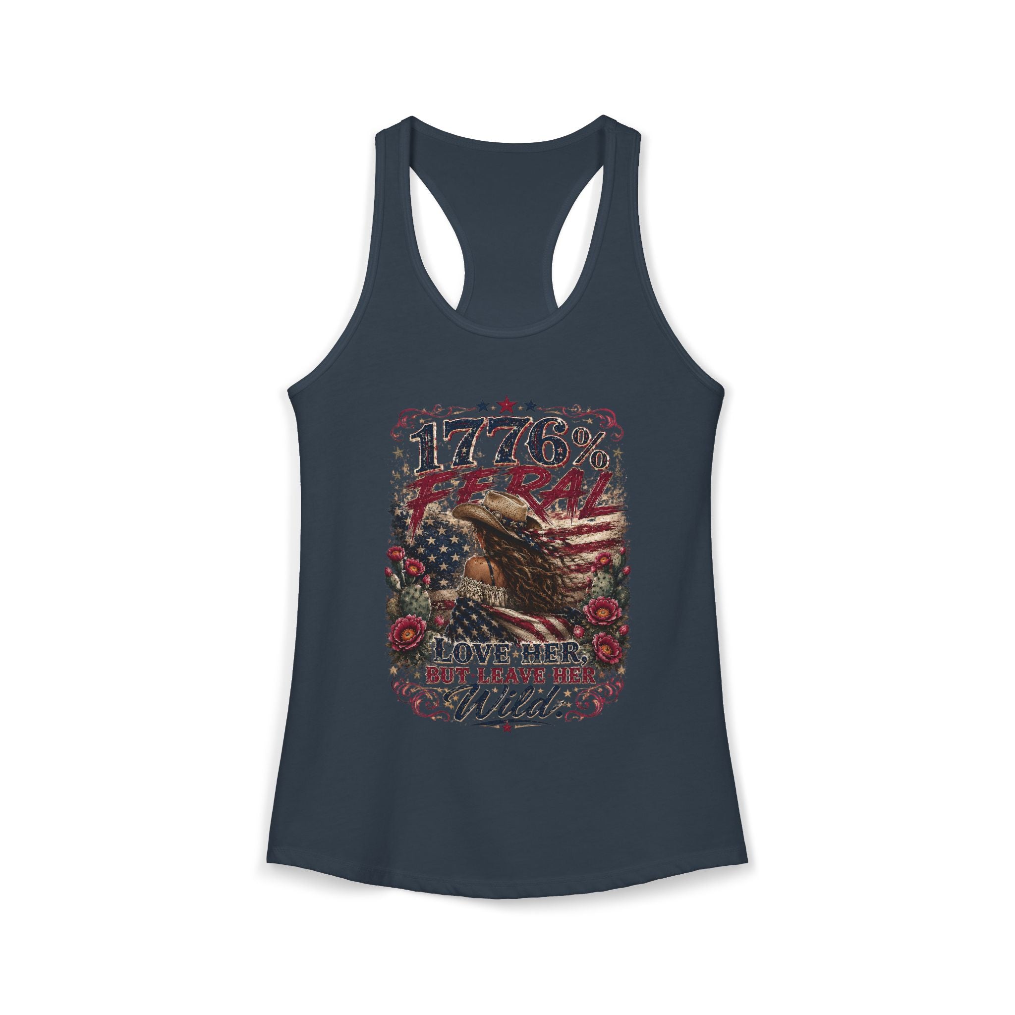 Leave Her Wild Cactus Flower Racerback Tank — 1776% Feral Collection