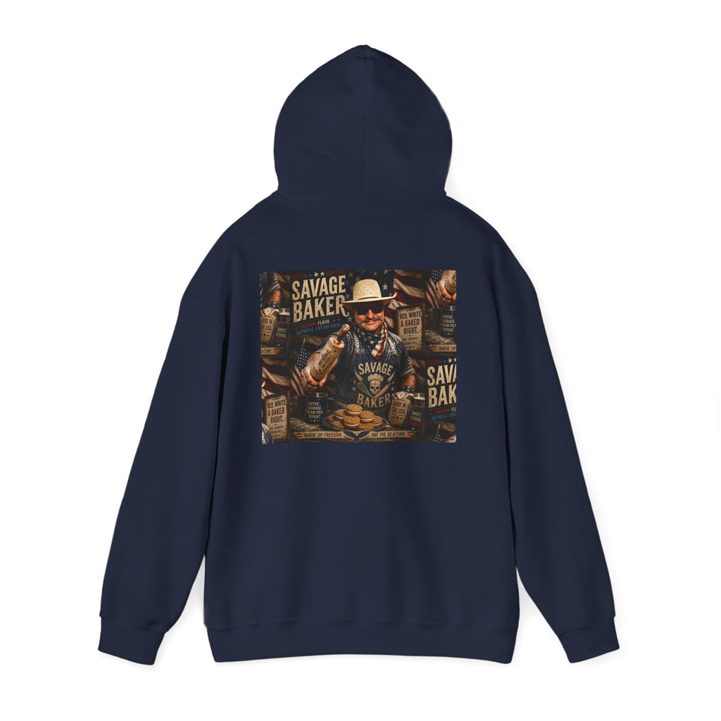 Hoodie — 'Savage Baker' Vintage Red,White, and Oatmeal Cream Pies Graphic Hoodie