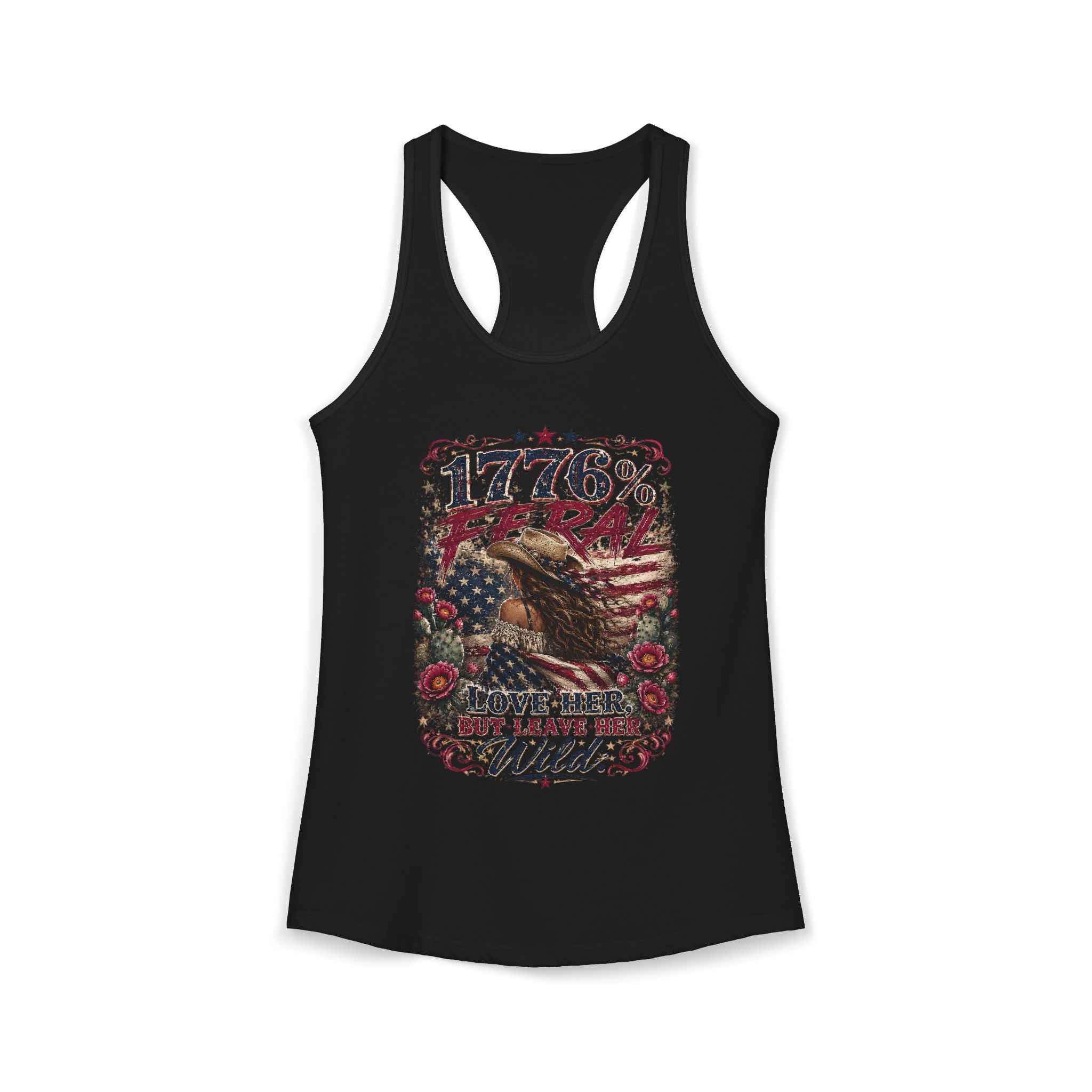 Leave Her Wild Cactus Flower Racerback Tank — 1776% Feral Collection