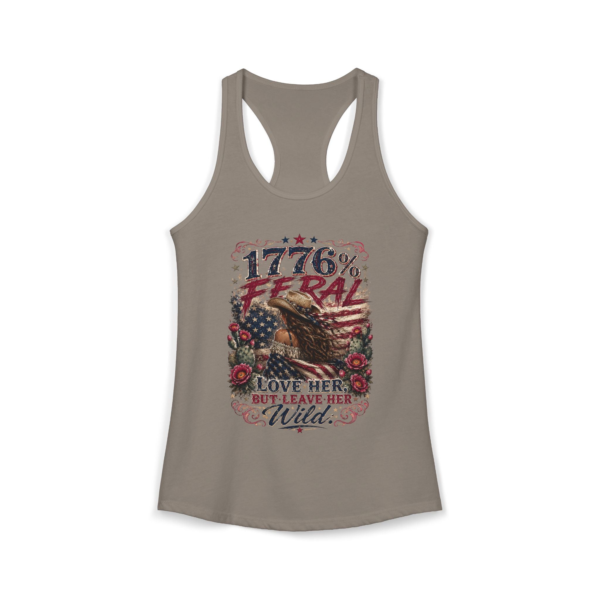 Leave Her Wild Cactus Flower Racerback Tank — 1776% Feral Collection