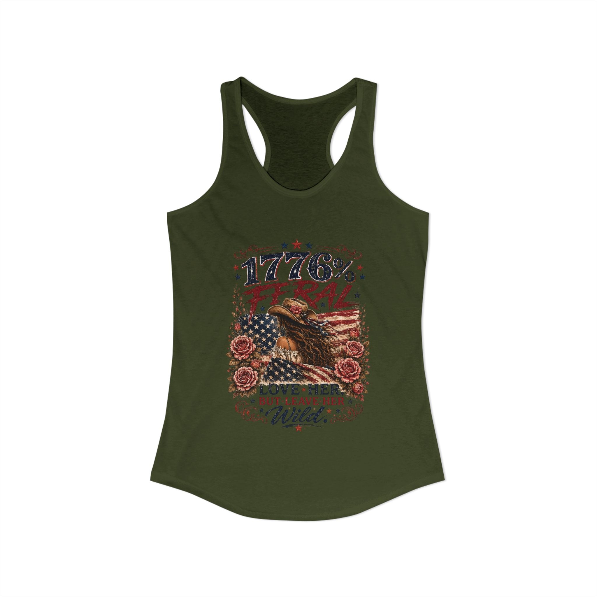 Keep Her Wild 1776% Feral Roses Racerback Tank