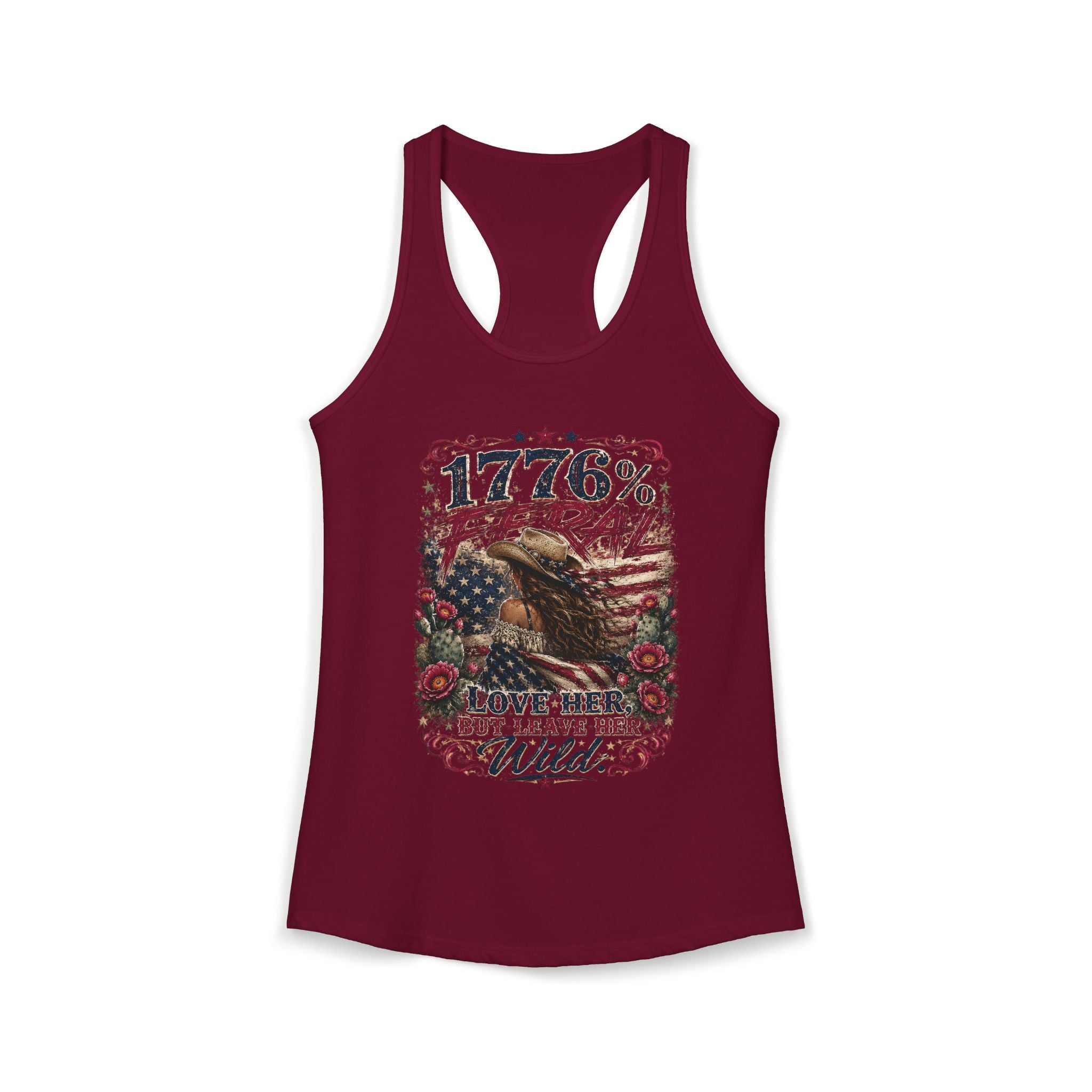 Leave Her Wild Cactus Flower Racerback Tank — 1776% Feral Collection