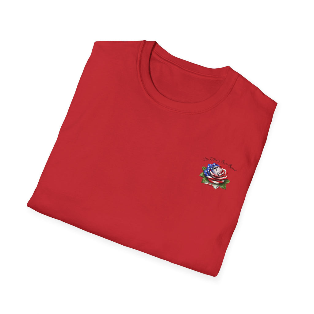 Liberty Rose T-Shirt - Patriotic Vintage Flag & Rose Design, We the People