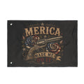 'Merica Made Me Do It' Double-Sided Flag — Patriotic Revolver Design