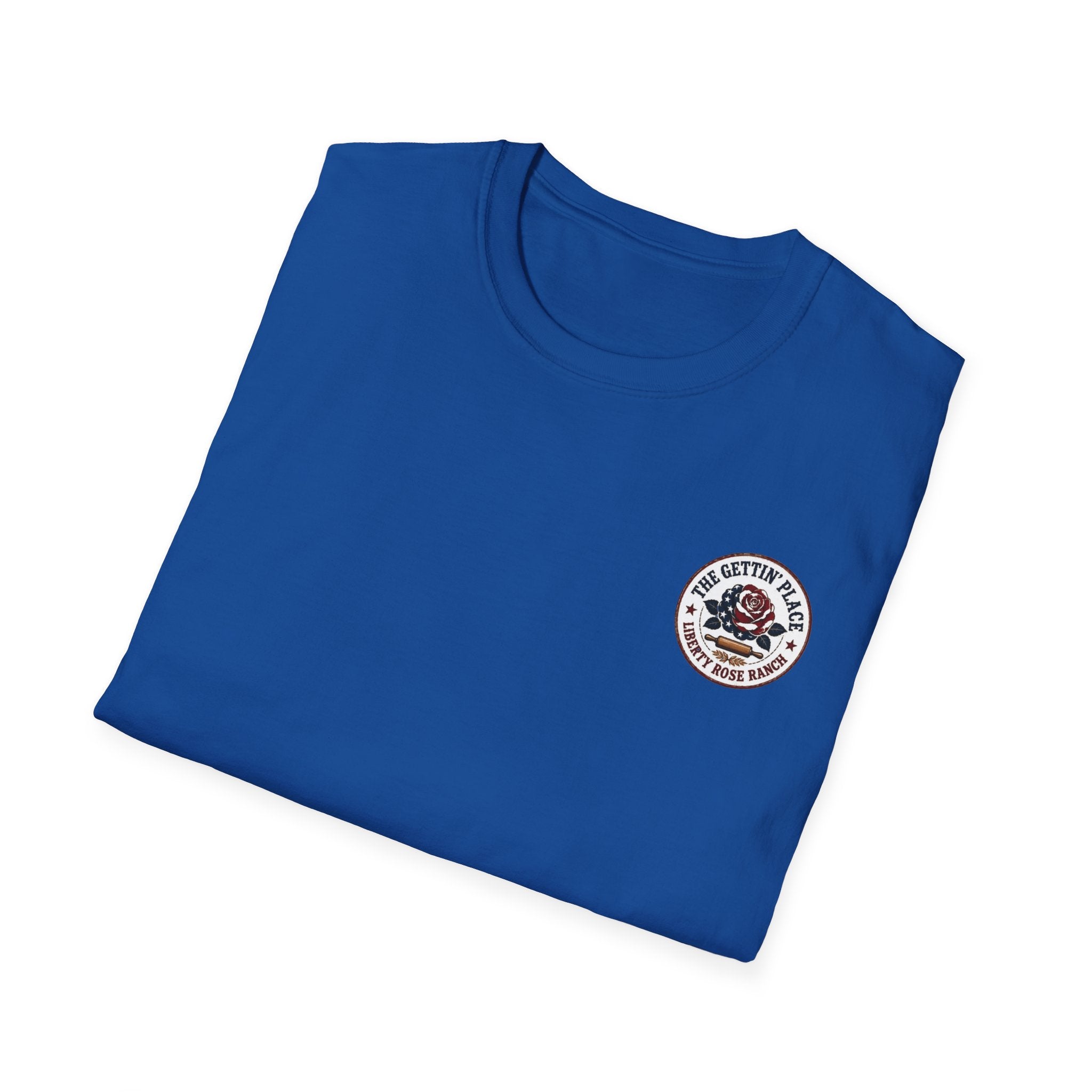 T-Shirt — Savage Baker Patriotic Retro Logo Tee (front chest patch & back graphic)