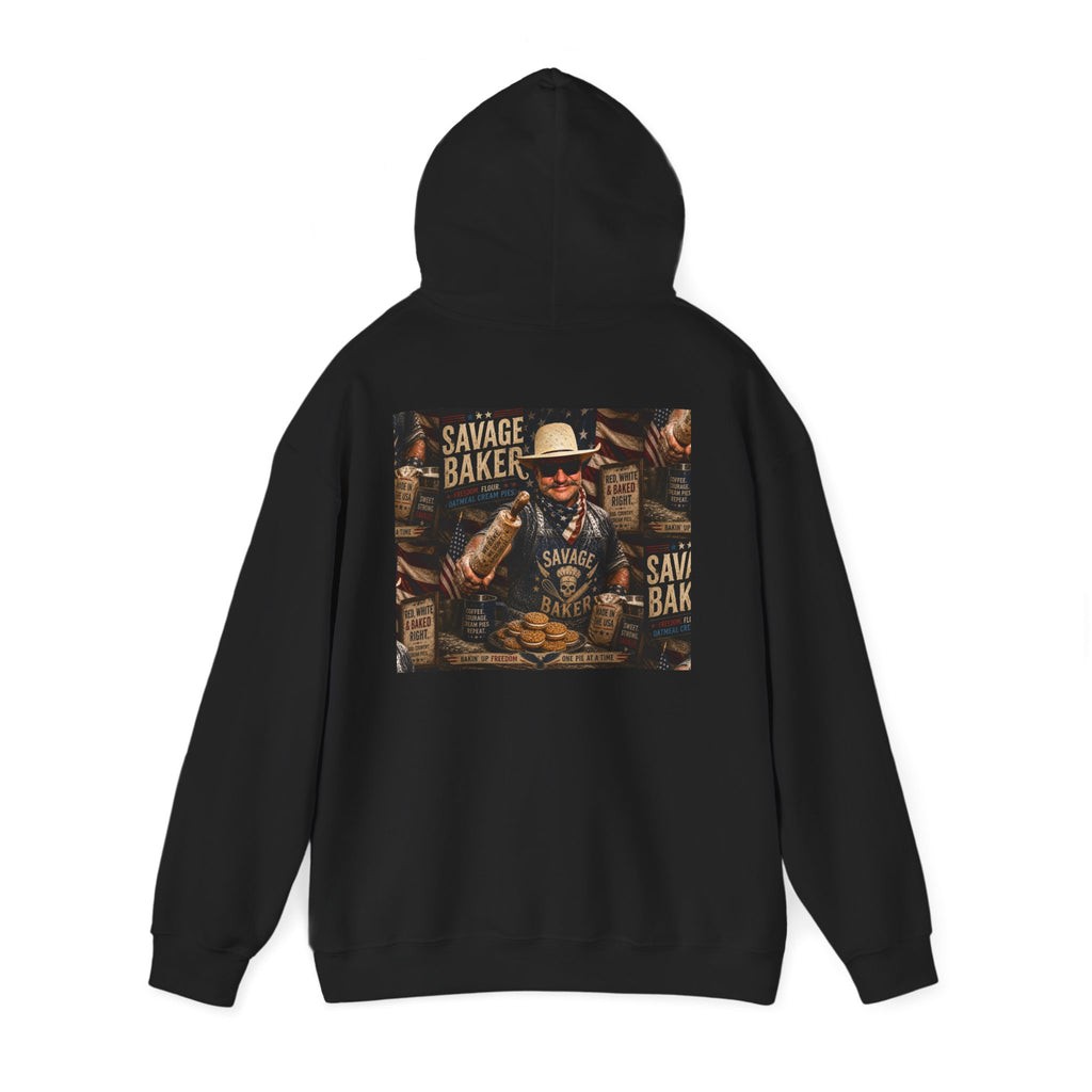 Hoodie — 'Savage Baker' Vintage Red,White, and Oatmeal Cream Pies Graphic Hoodie