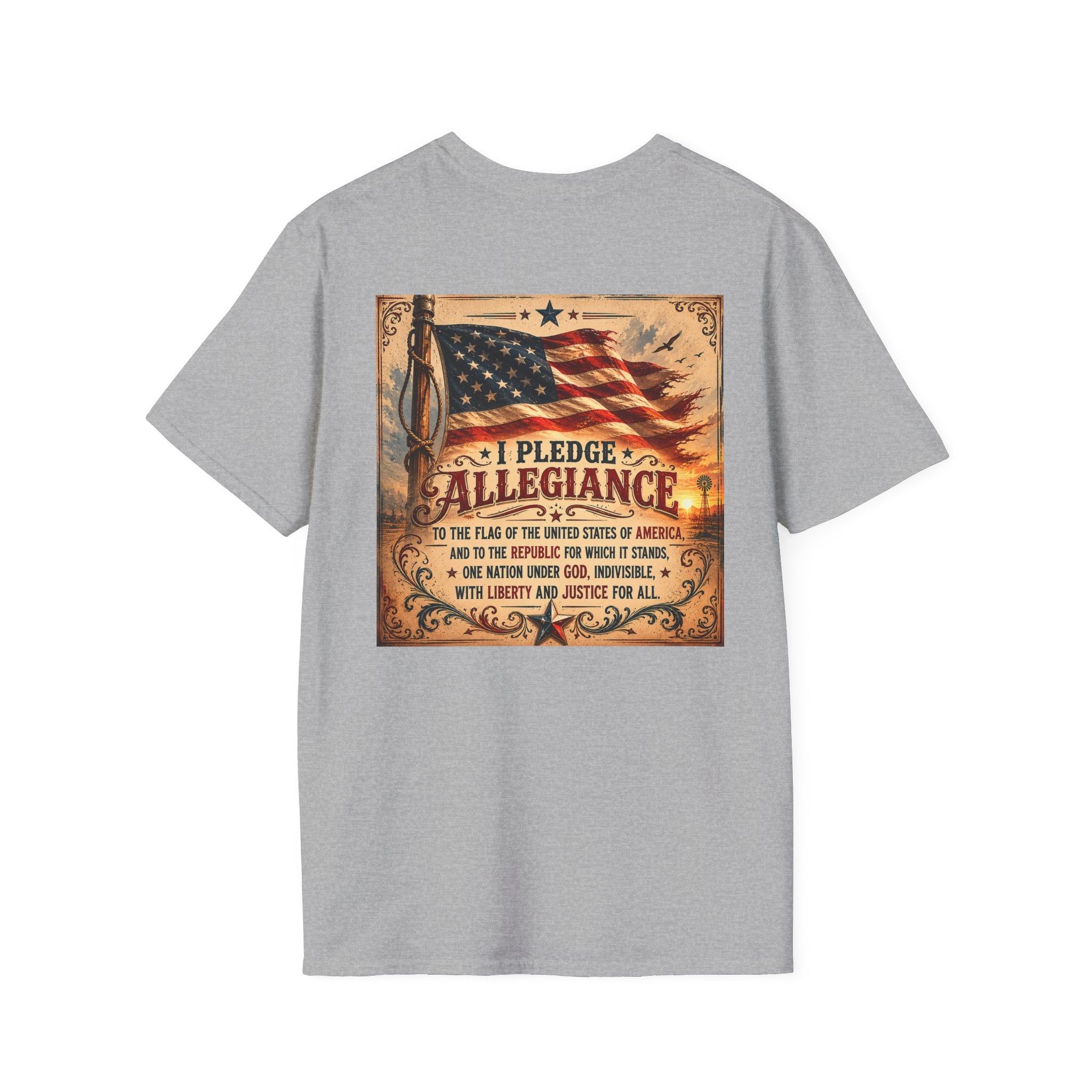 T-Shirt — Liberty Rose Ranch, Pledge of Allegiance Vintage Logo Tee