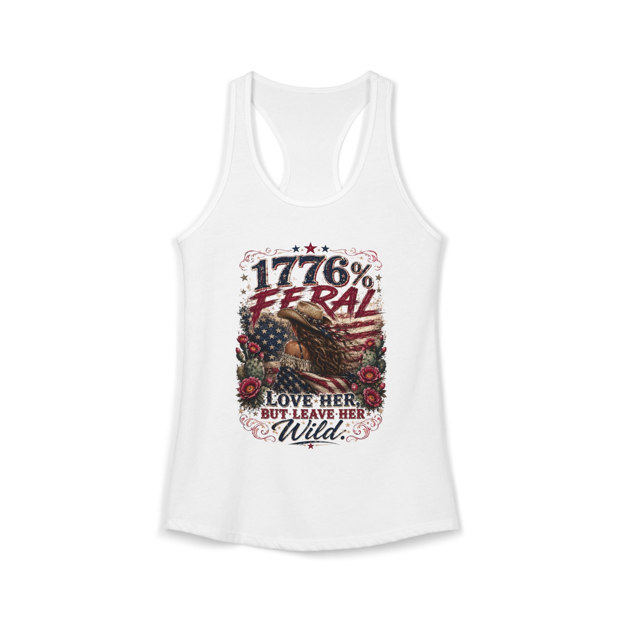 Leave Her Wild Cactus Flower Racerback Tank — 1776% Feral Collection