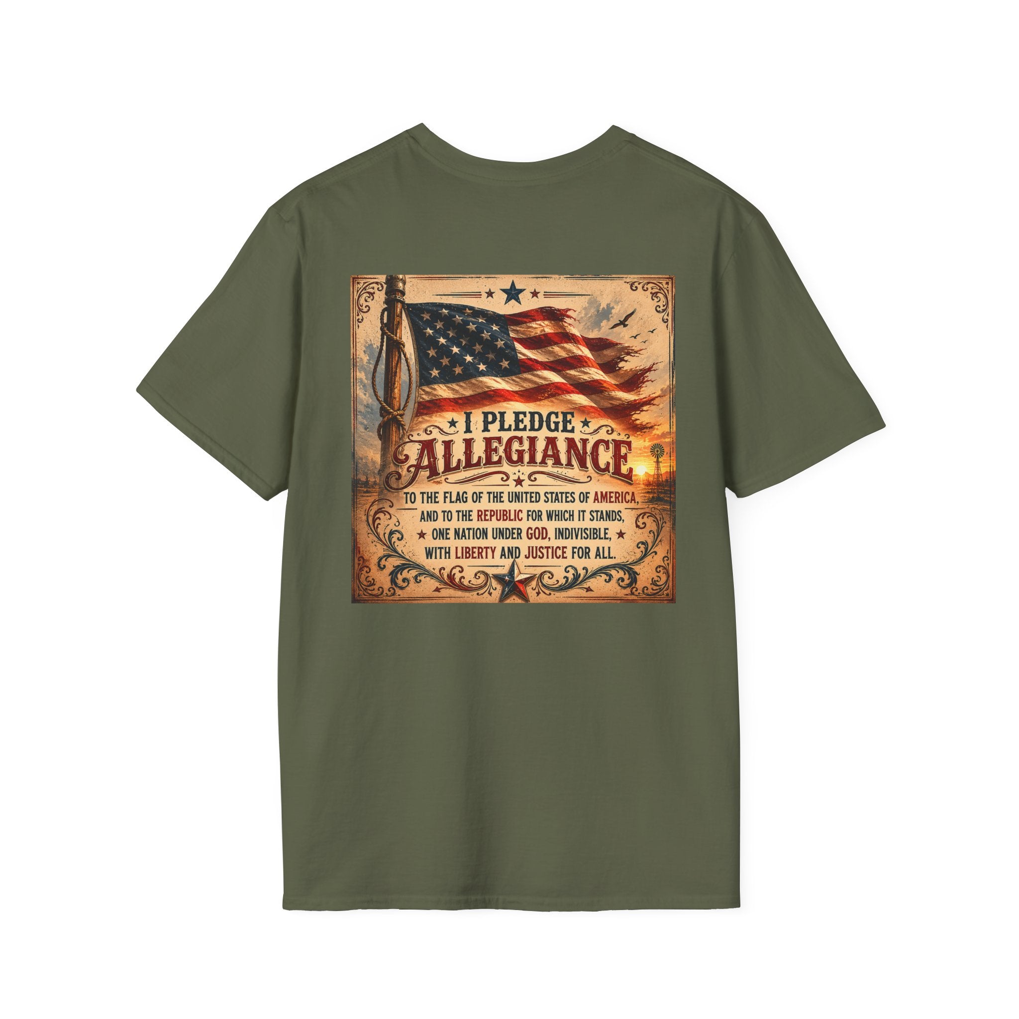 T-Shirt — Liberty Rose Ranch, Pledge of Allegiance Vintage Logo Tee