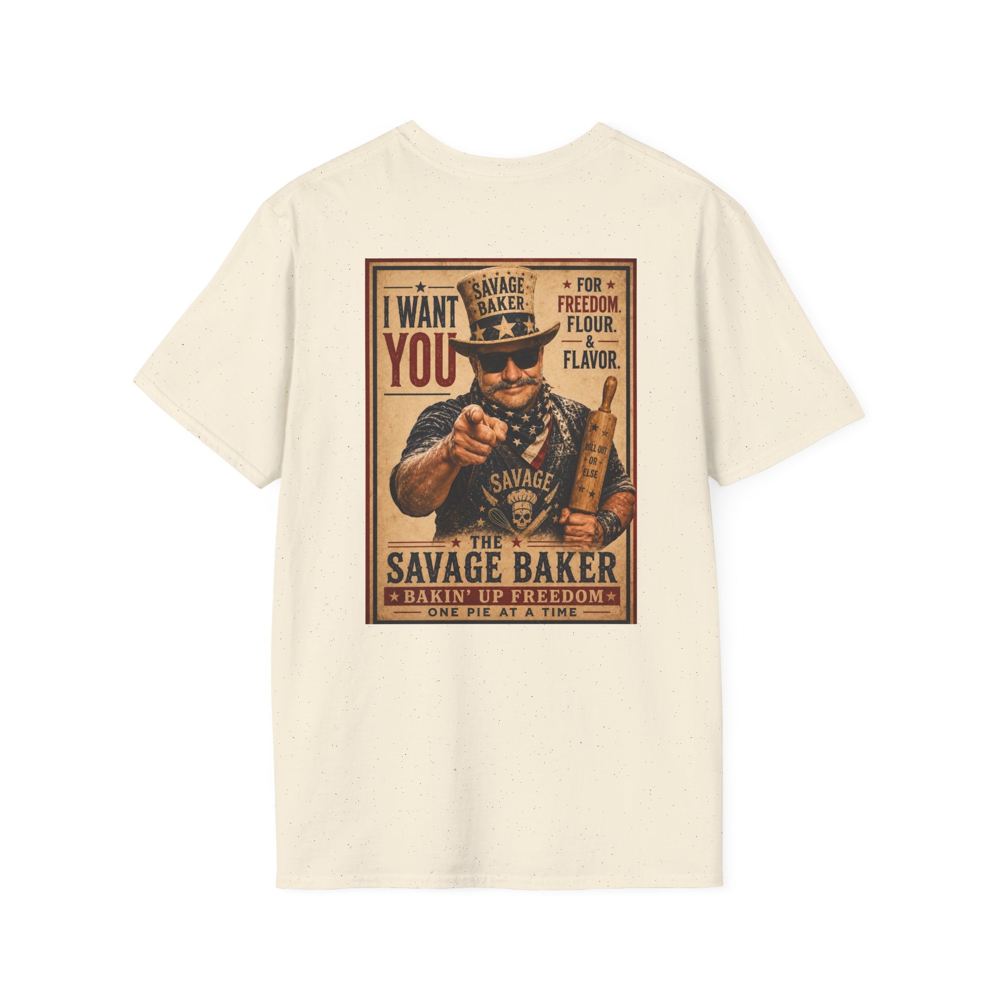 The Savage Baker T-Shirt — "I Want You" Patriotic Vintage Poster Design