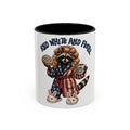 Red White and Feral Raccoon Coffee Mug