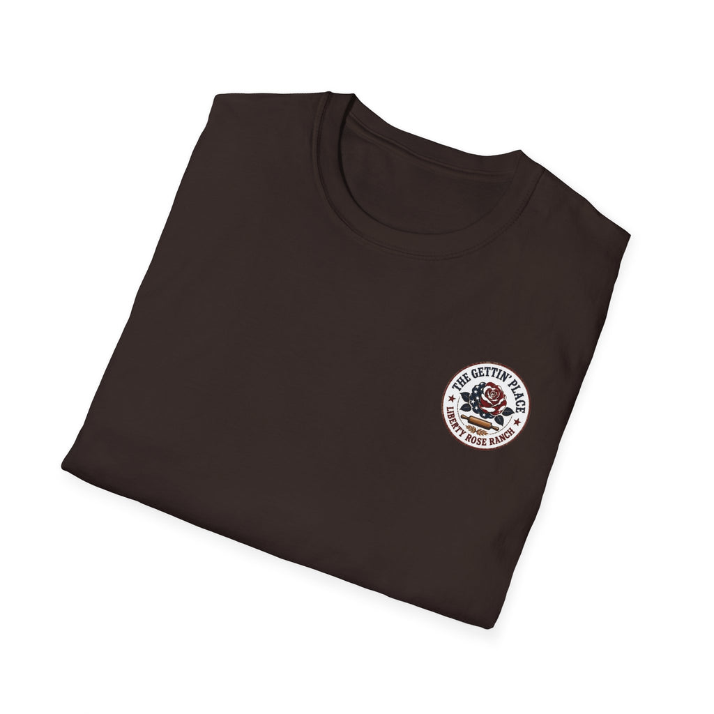 T-Shirt — Savage Baker Patriotic Retro Logo Tee (front chest patch & back graphic)