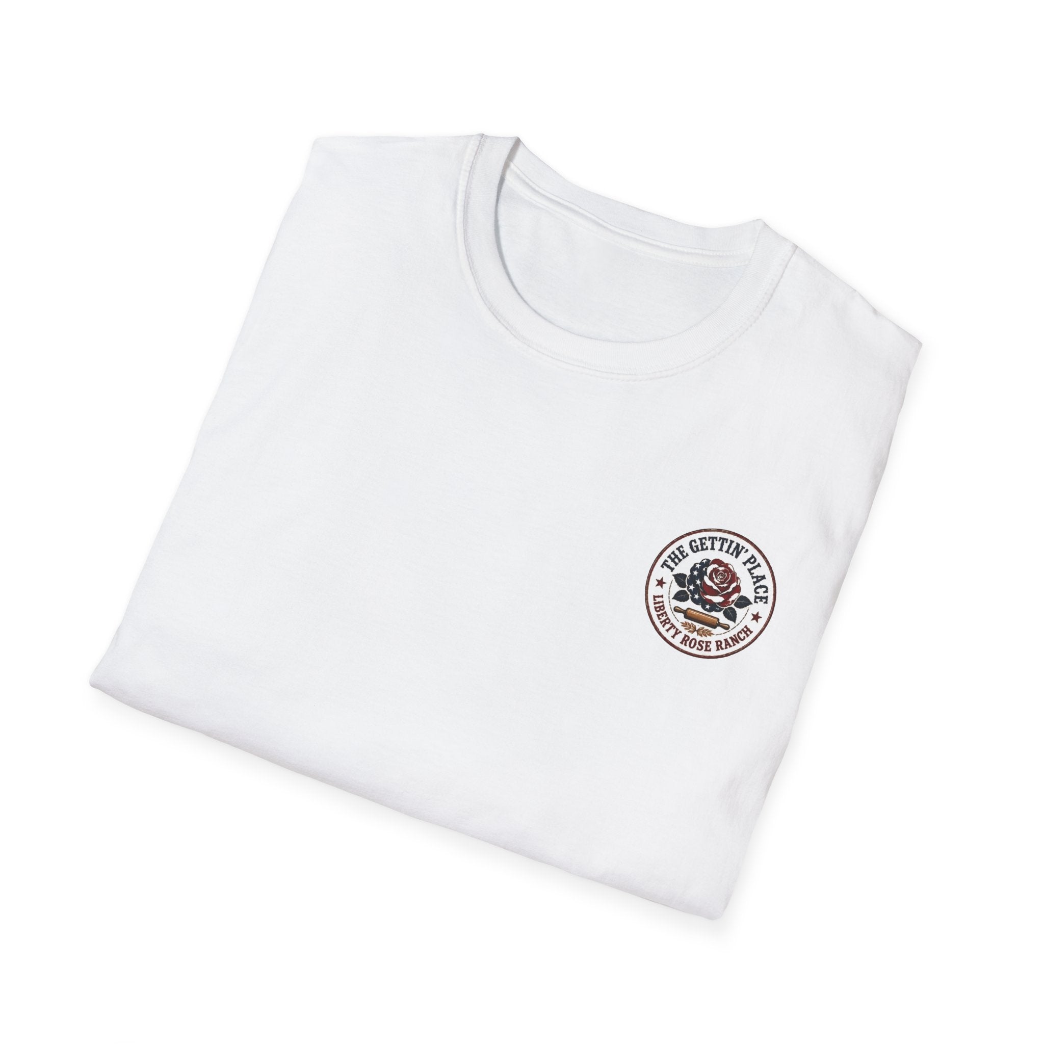 T-Shirt — Savage Baker Patriotic Retro Logo Tee (front chest patch & back graphic)