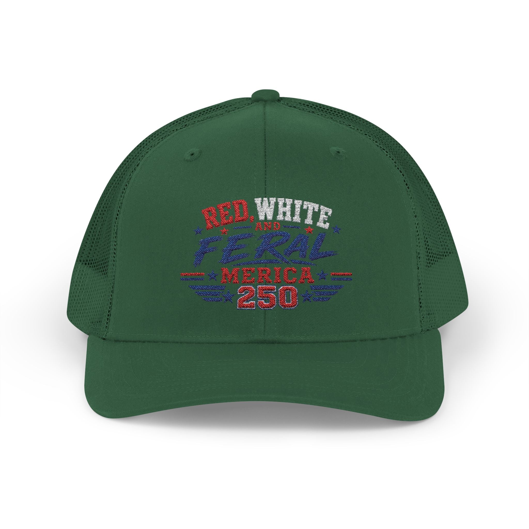 Feral 'Merica 250 Snapback Trucker Cap – Patriotic Red White & Blue Truckers Hat