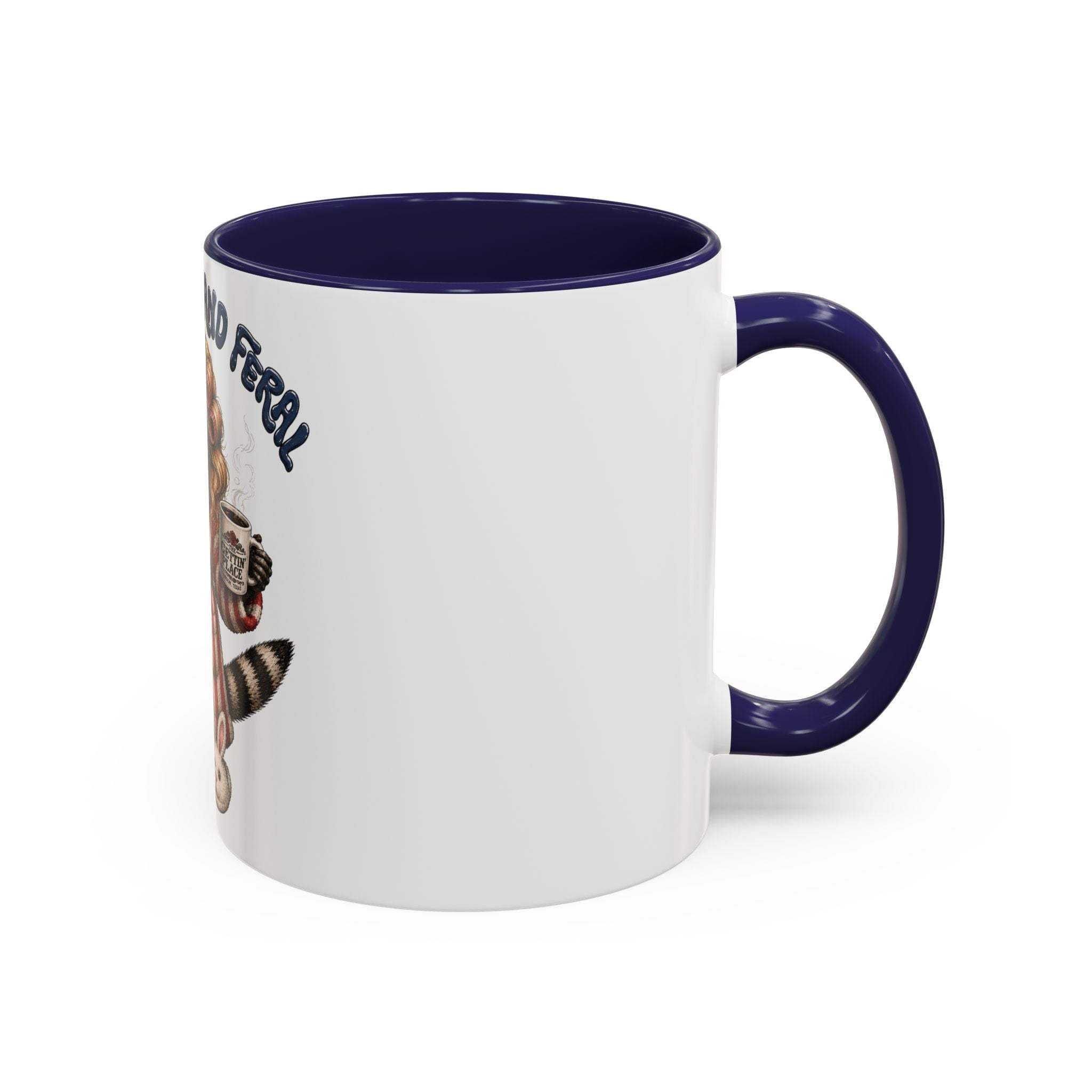 Red White and Feral Raccoon Coffee Mug