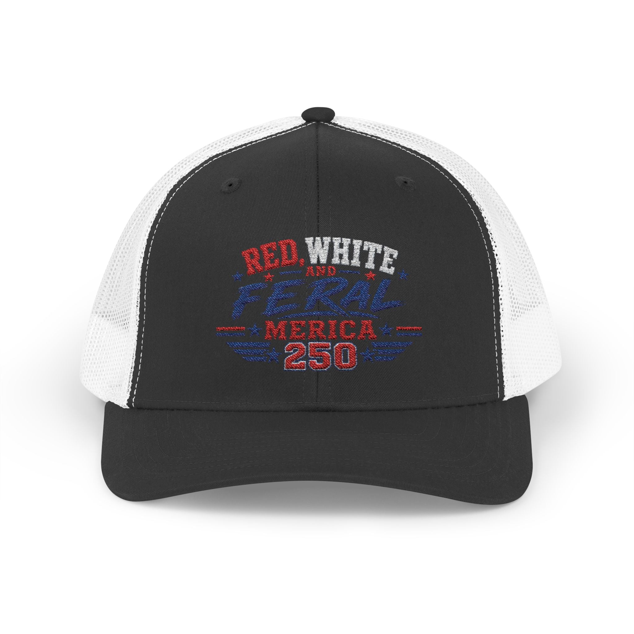 Feral 'Merica 250 Snapback Trucker Cap – Patriotic Red White & Blue Truckers Hat