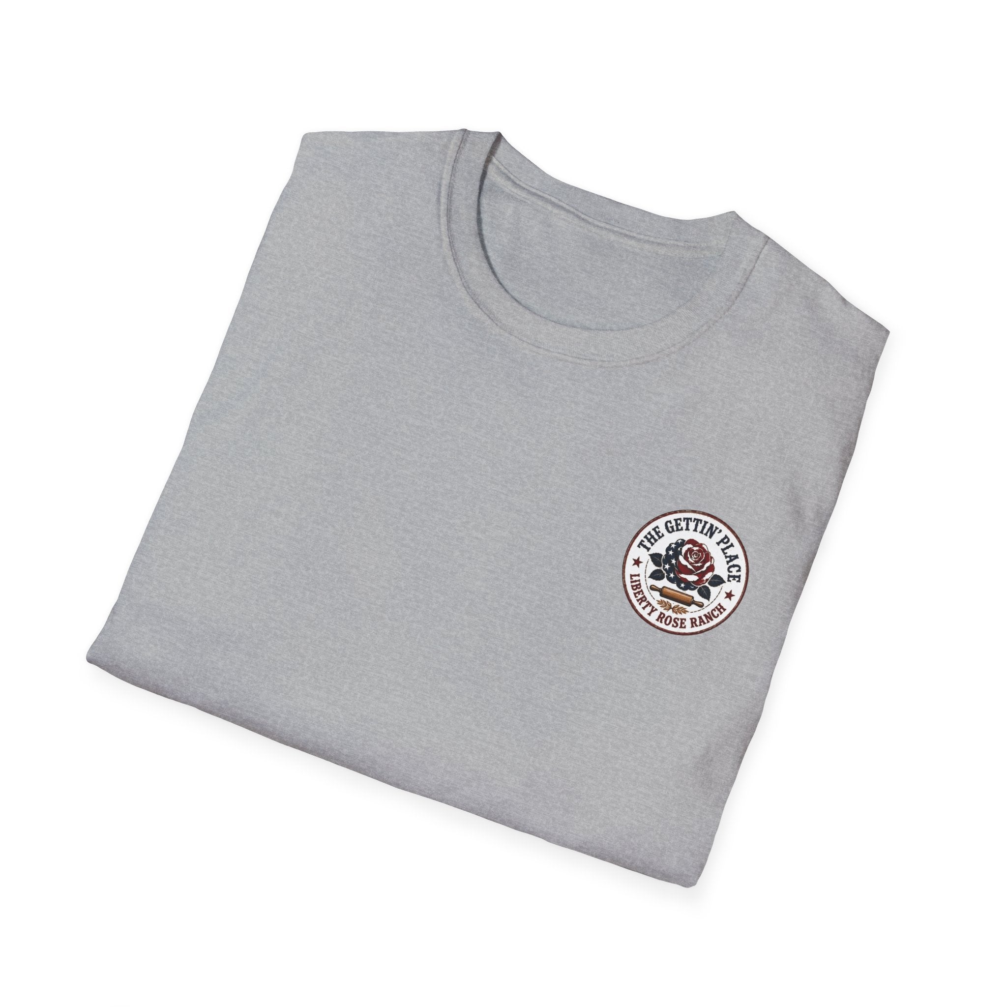 T-Shirt — Savage Baker Patriotic Retro Logo Tee (front chest patch & back graphic)