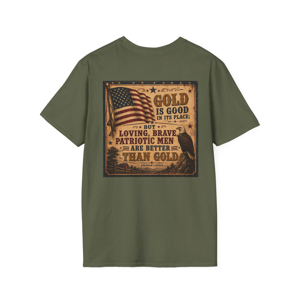 Abraham Lincoln Quote about "Patriotic Men" T-Shirt — Vintage American Mens Tee