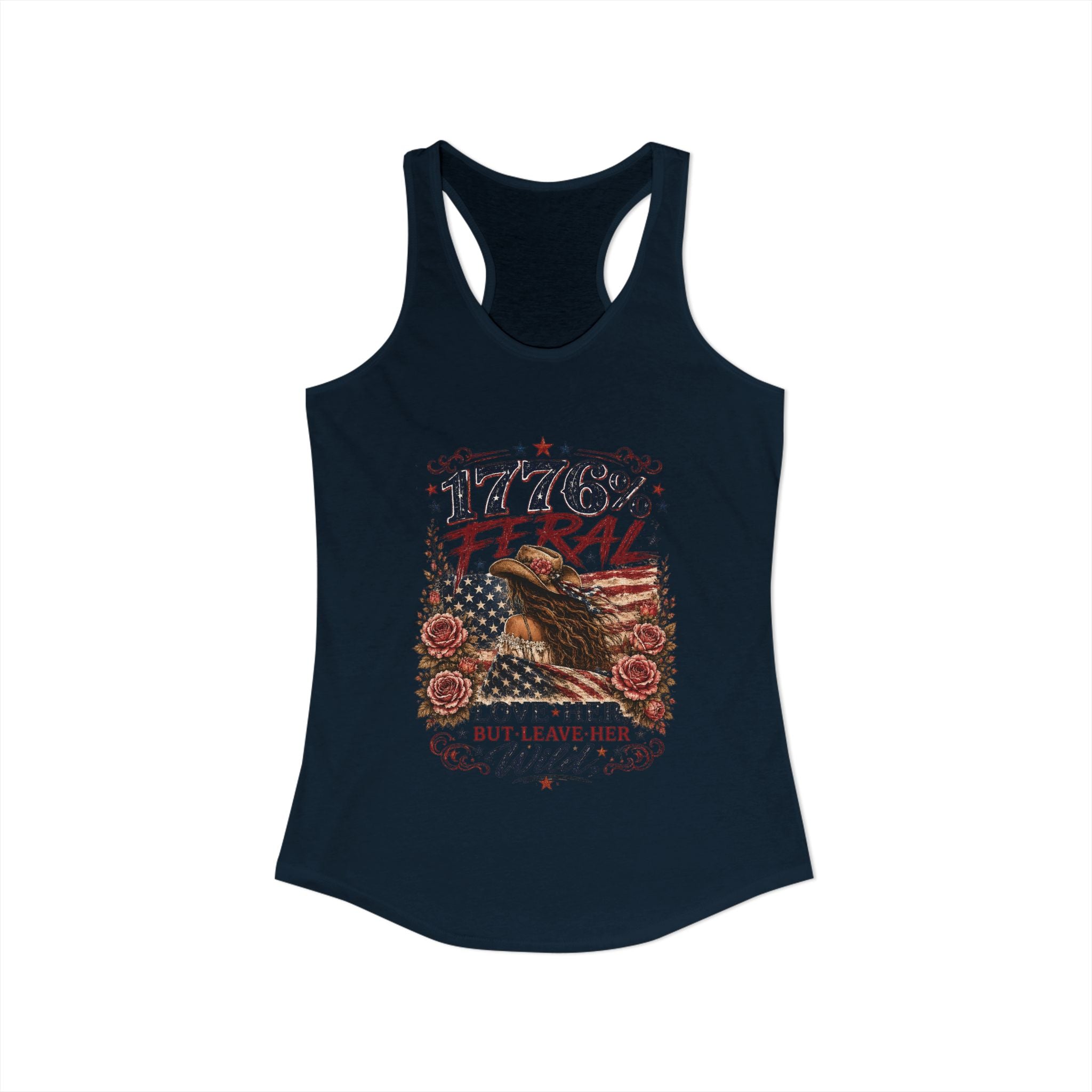 Keep Her Wild 1776% Feral Roses Racerback Tank