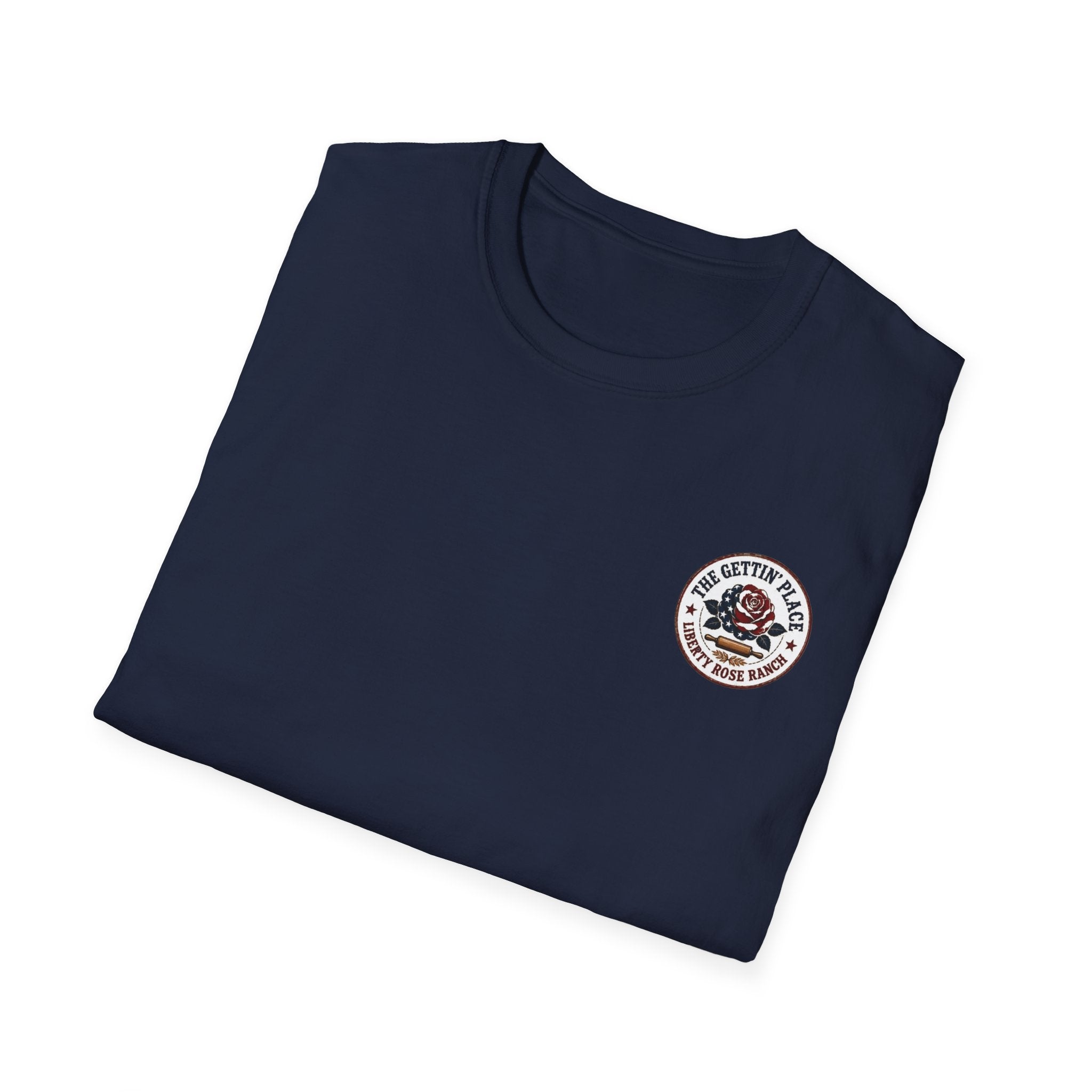 T-Shirt — Savage Baker Patriotic Retro Logo Tee (front chest patch & back graphic)
