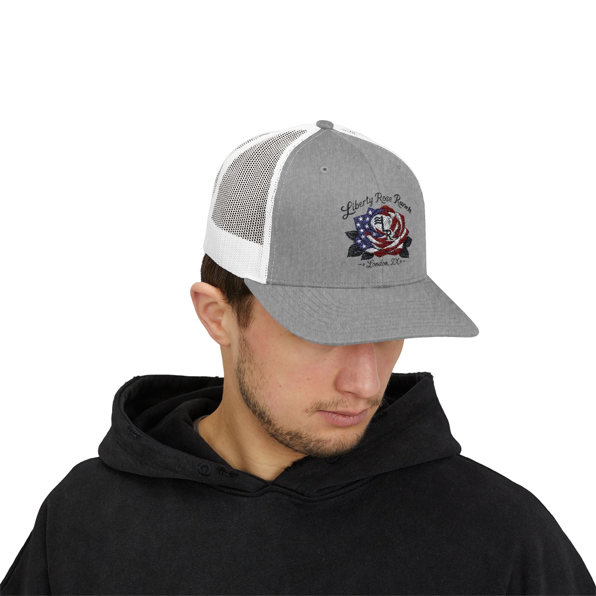 Liberty Rose- Black Leaf Edition, Trucker Cap — Liberty Rose Ranch, London TX Snapback
