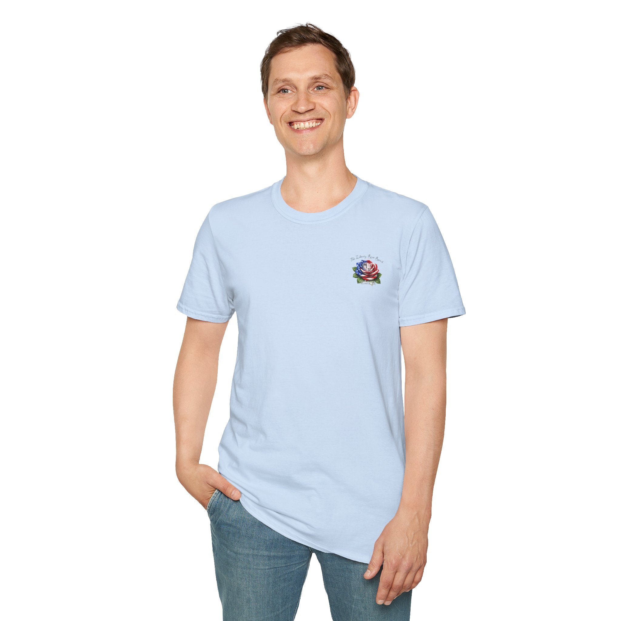Liberty Rose Only Blooms in Texas T-Shirt — American Flag Rose Vintage Graphic Tee