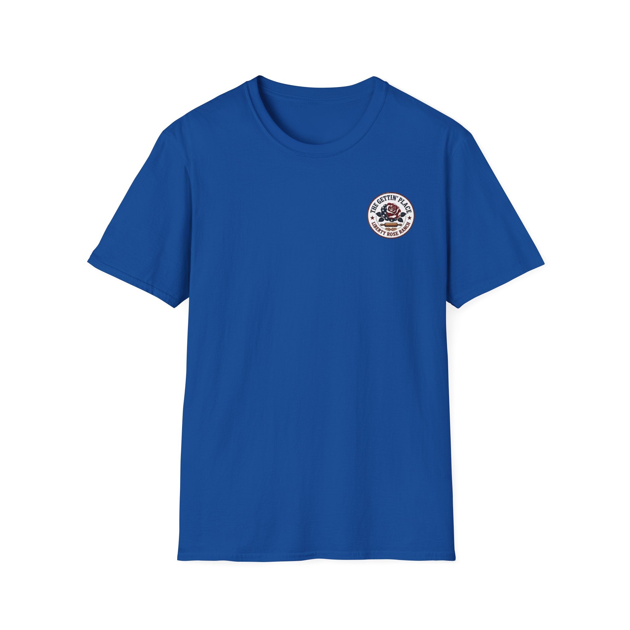 T-Shirt — Savage Baker Patriotic Retro Logo Tee (front chest patch & back graphic)