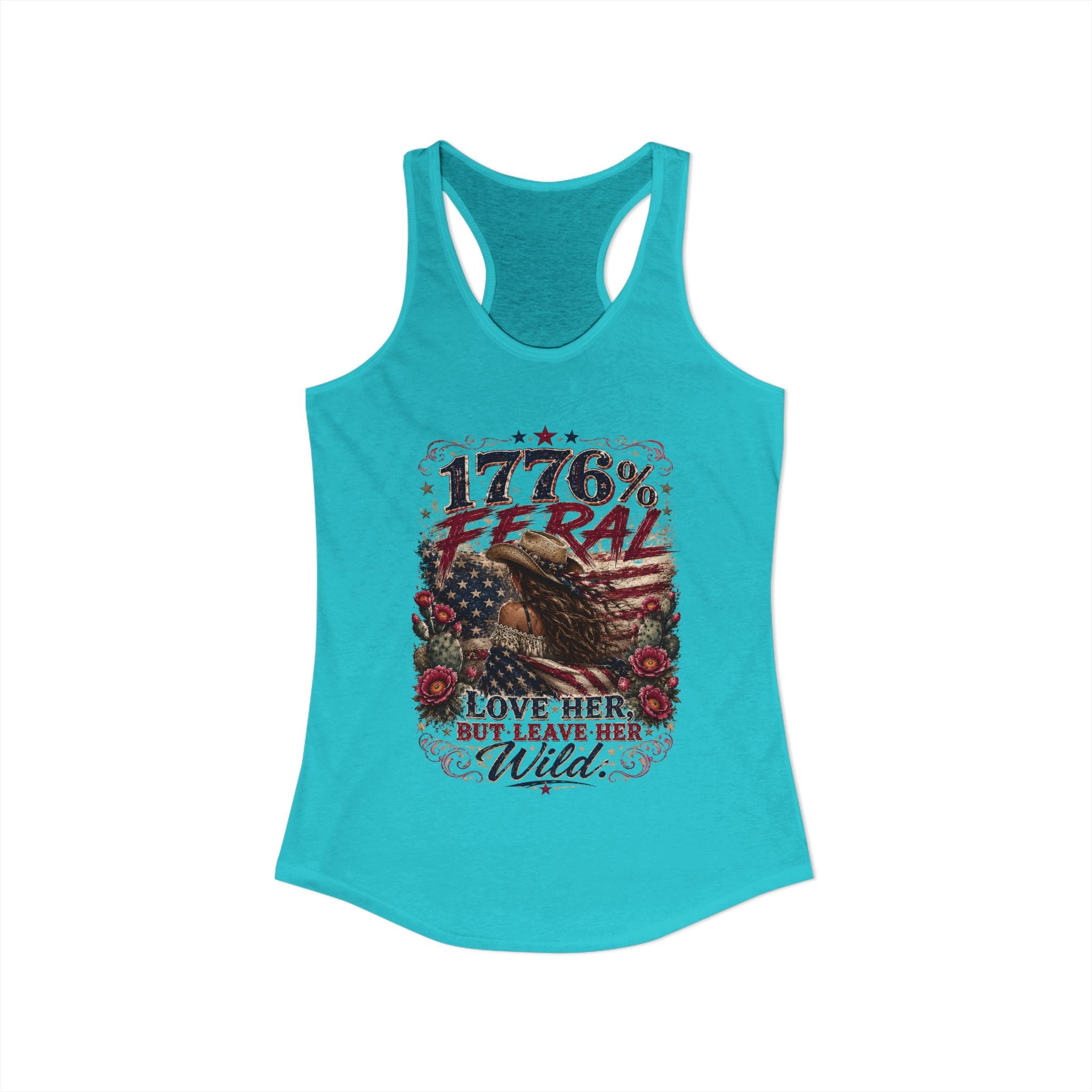 Leave Her Wild Cactus Flower Racerback Tank — 1776% Feral Collection