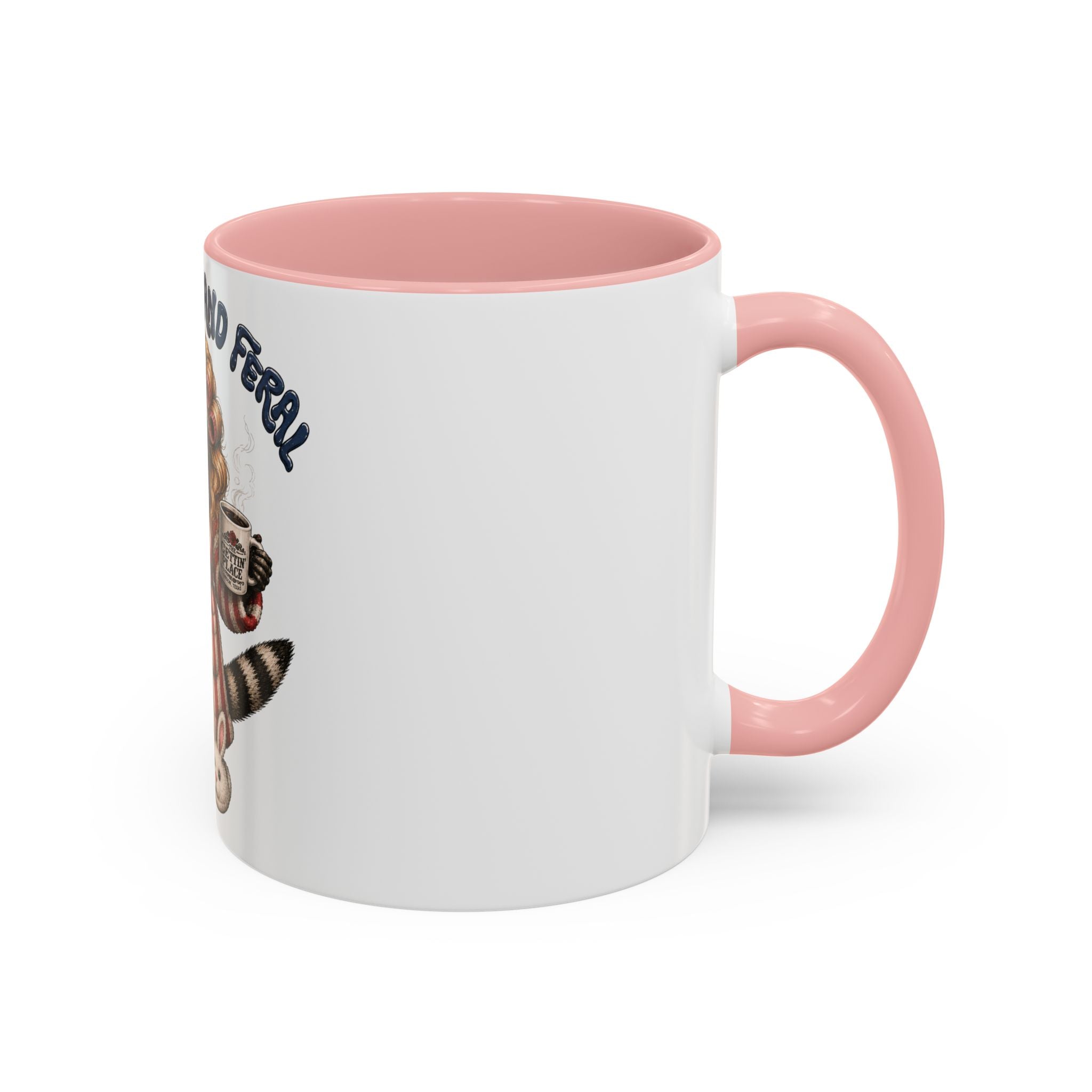 Red White and Feral Raccoon Coffee Mug