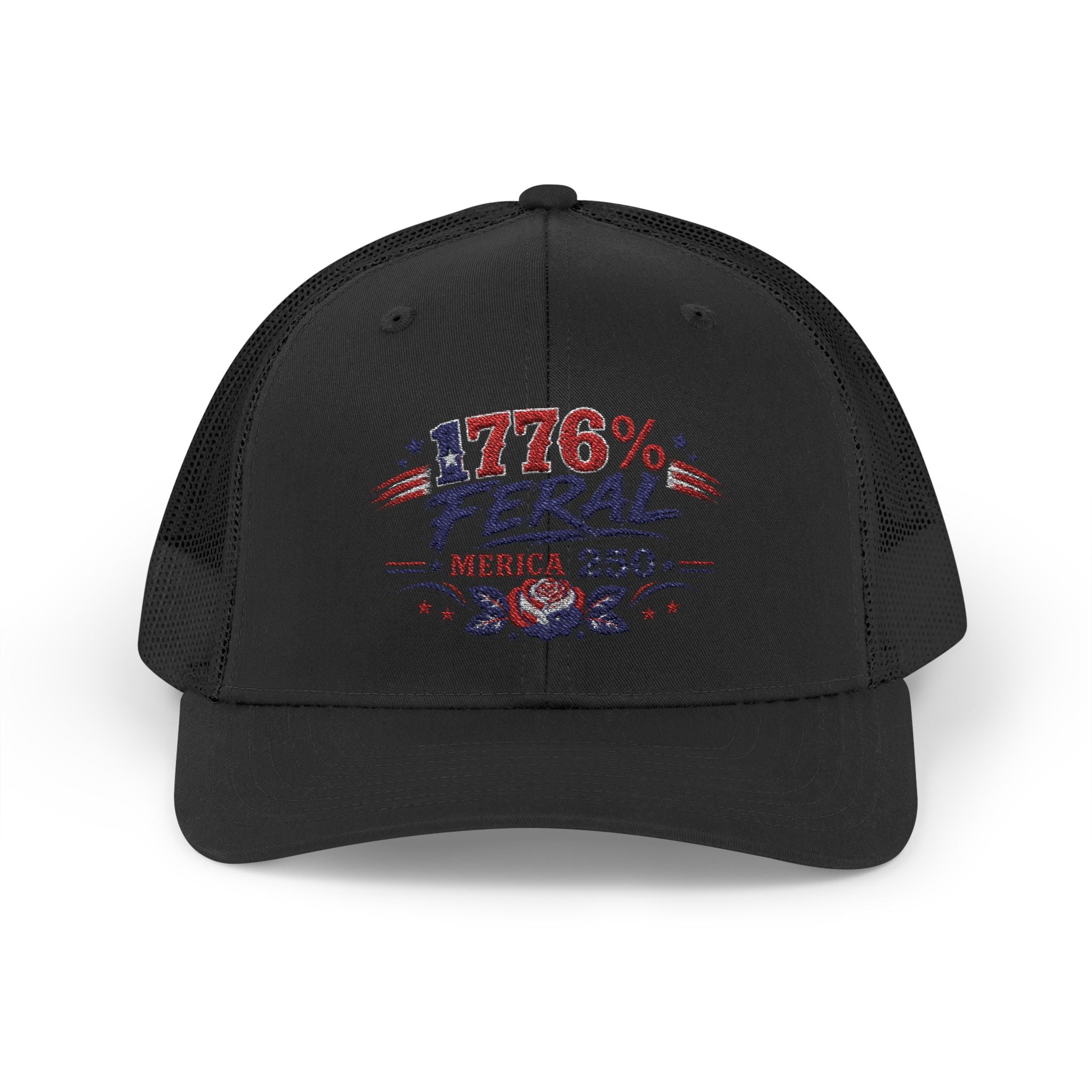 1776% Feral Trucker Hat — Merica 250 Patriotic Snapback Cap