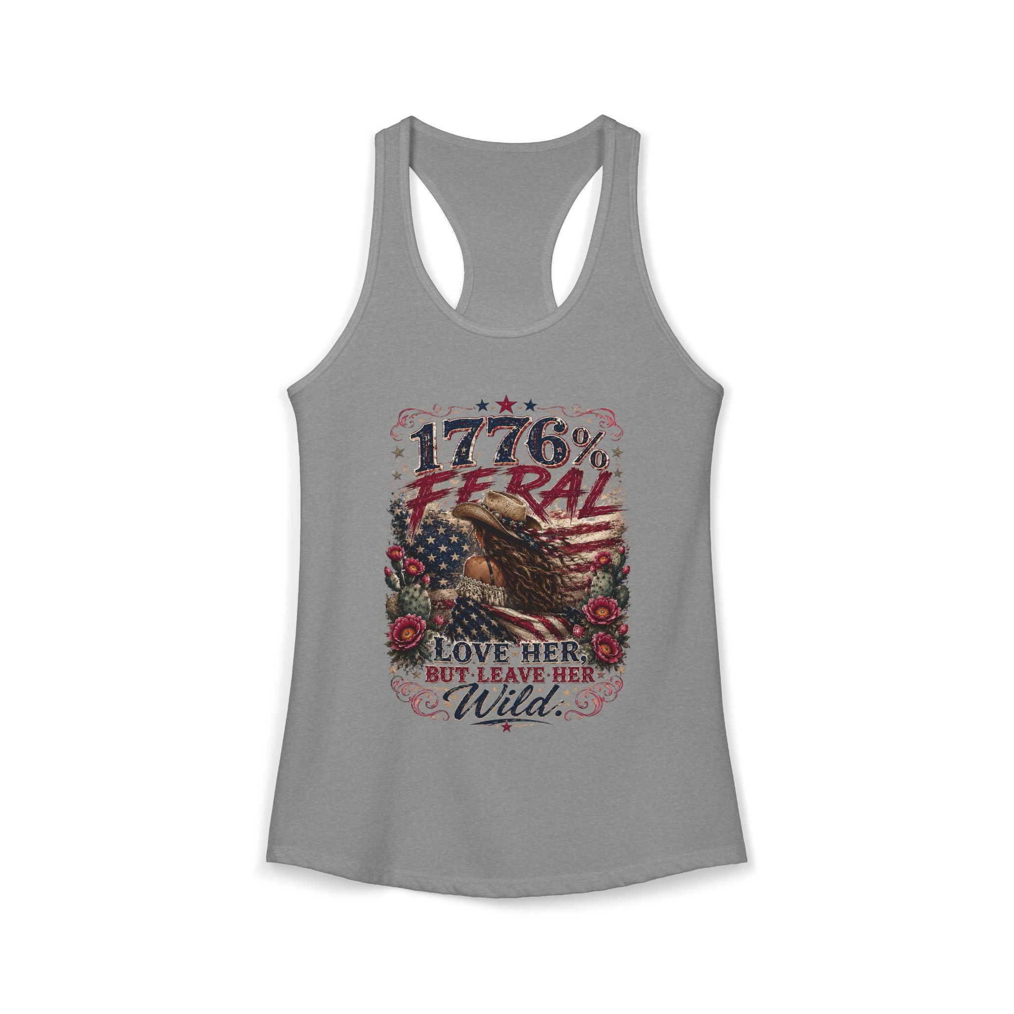 Leave Her Wild Cactus Flower Racerback Tank — 1776% Feral Collection