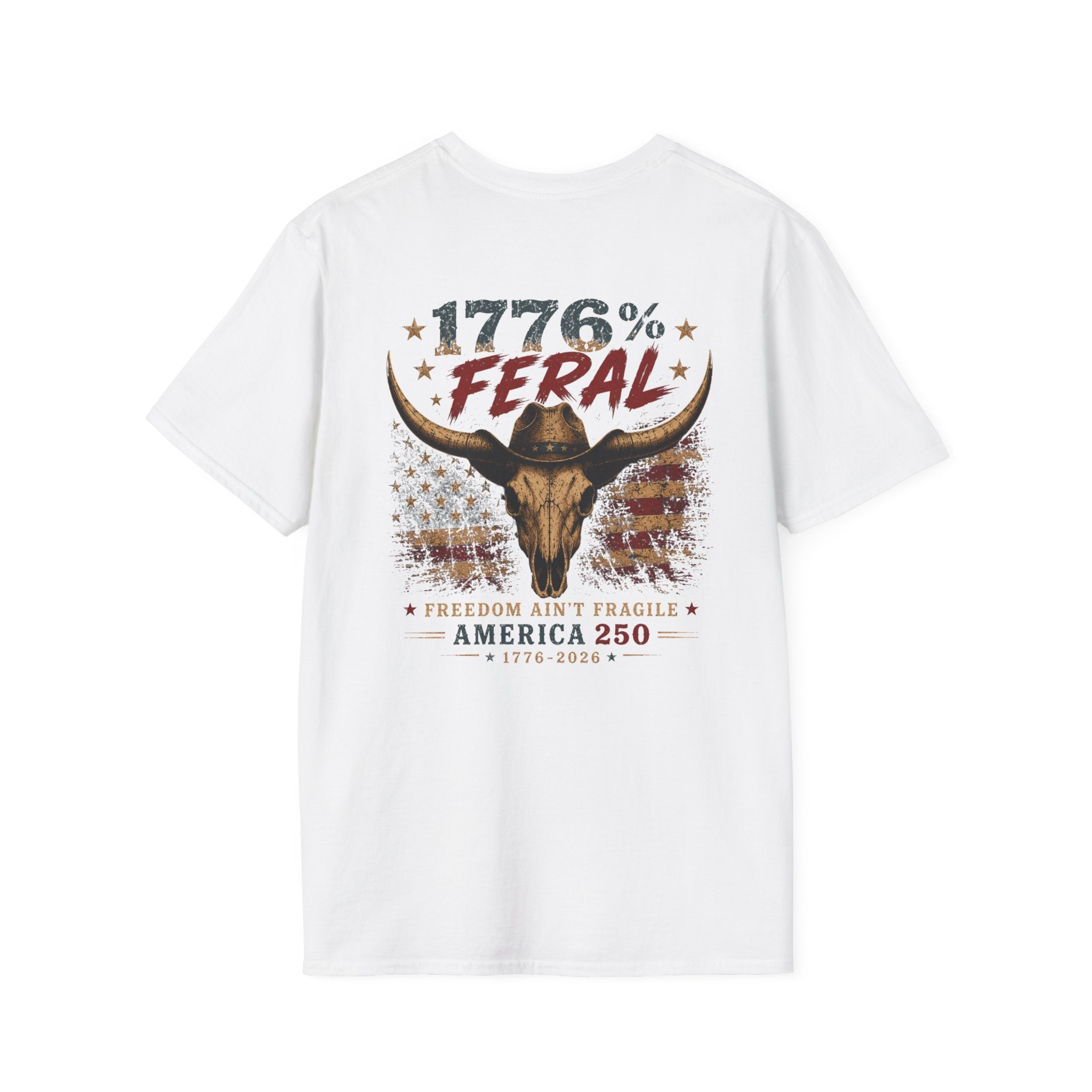 1776% Feral "Freedom Ain't Fragile" Longhorn Skull T-Shirt