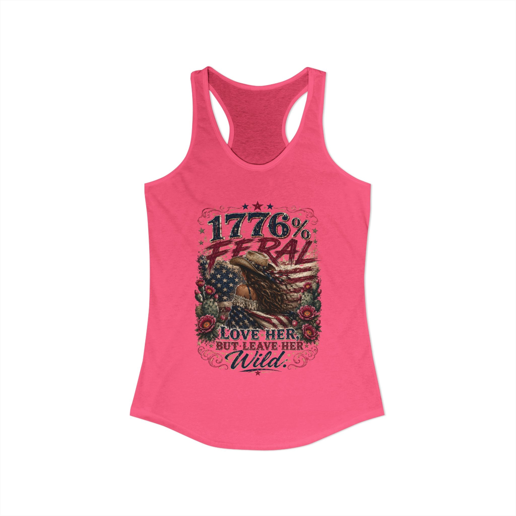 Leave Her Wild Cactus Flower Racerback Tank — 1776% Feral Collection