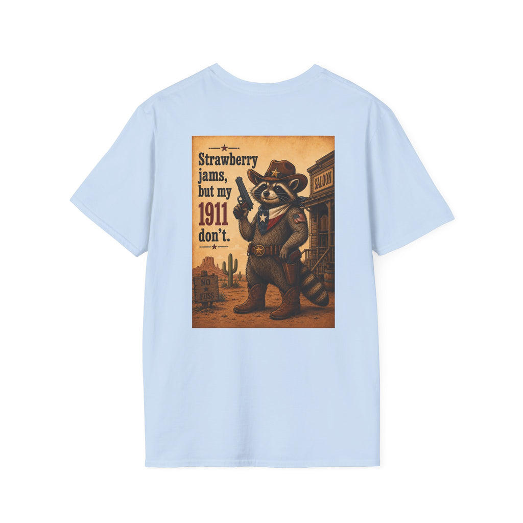 Raccoon Slinger 1911 Tee — "Strawberry jams, my 1911 don't" T-Shirt