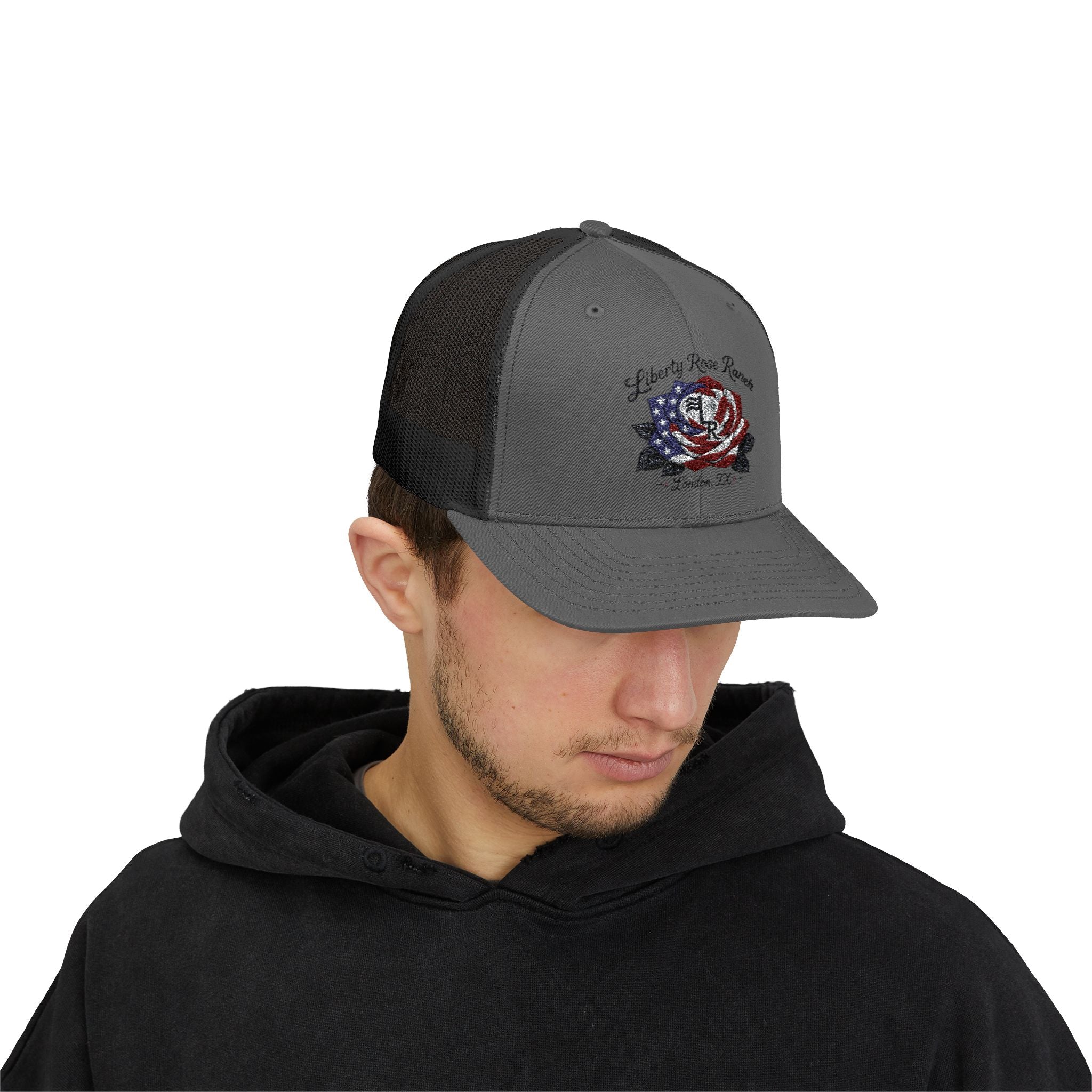 Liberty Rose- Black Leaf Edition, Trucker Cap — Liberty Rose Ranch, London TX Snapback