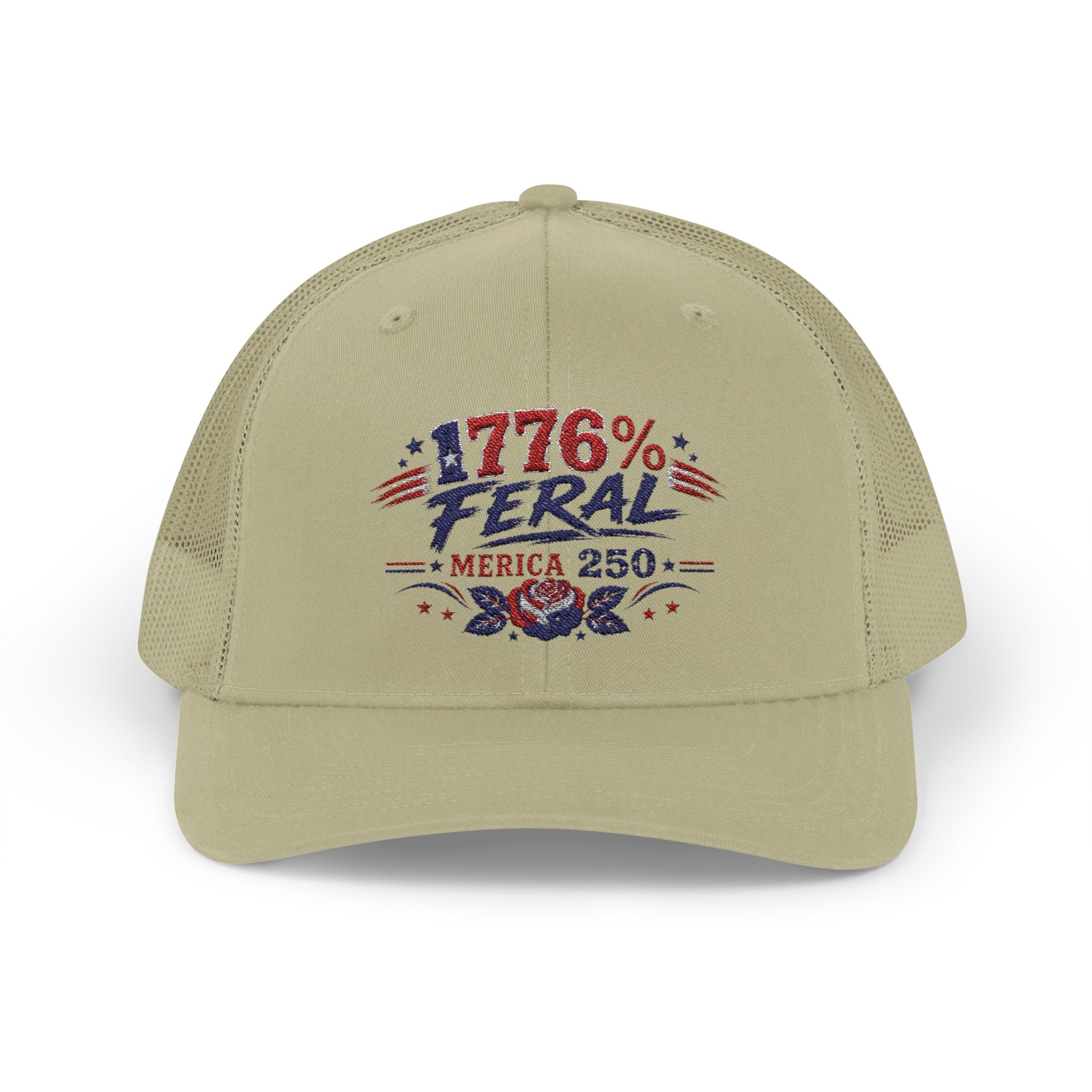 1776% Feral Trucker Hat — Merica 250 Patriotic Snapback Cap