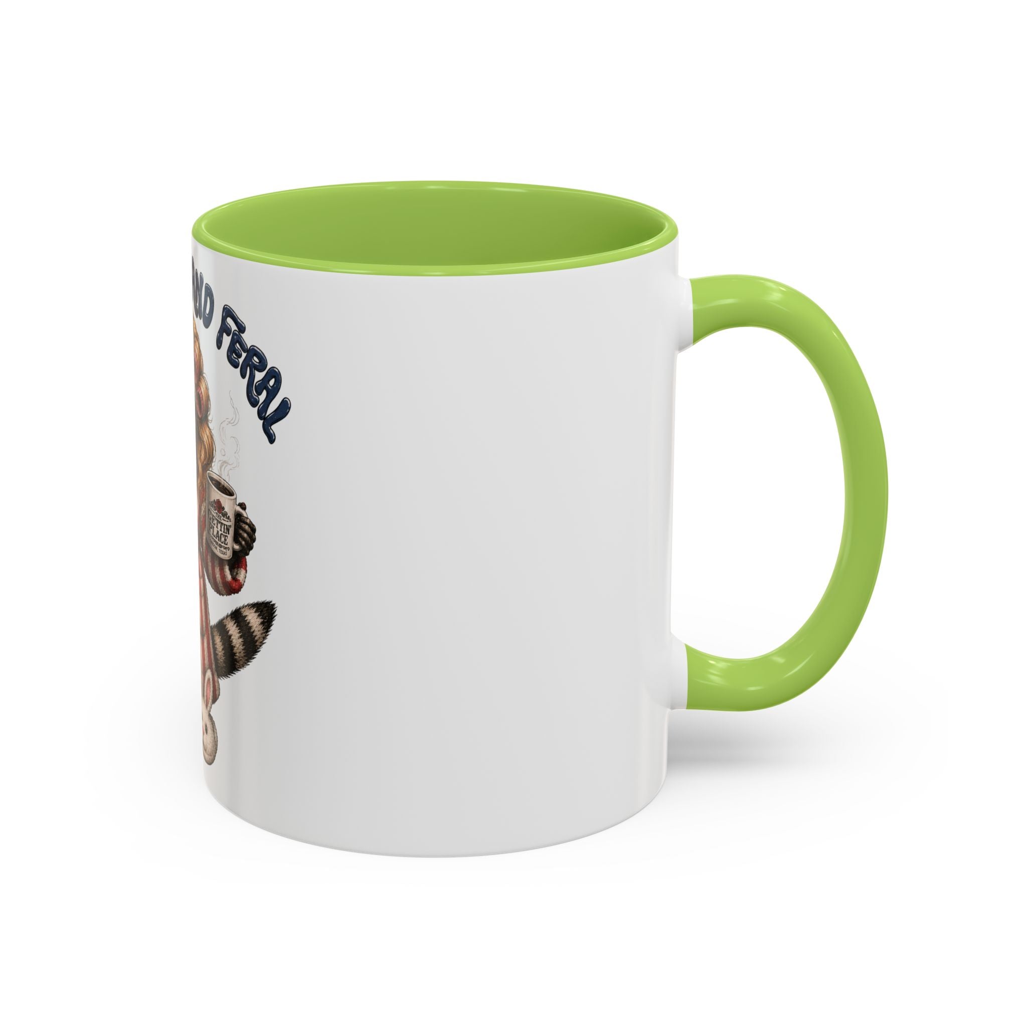 Red White and Feral Raccoon Coffee Mug