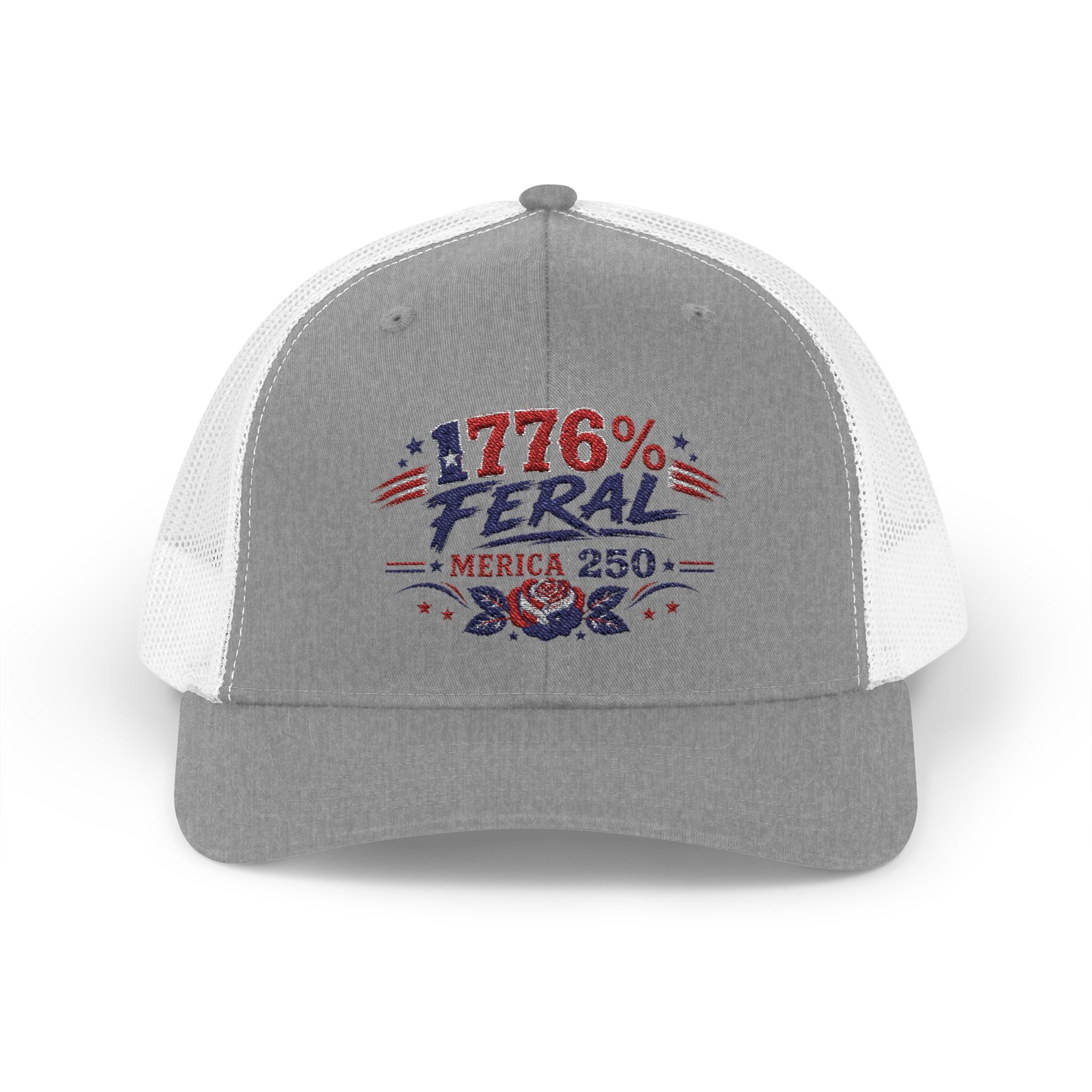 1776% Feral Trucker Hat — Merica 250 Patriotic Snapback Cap