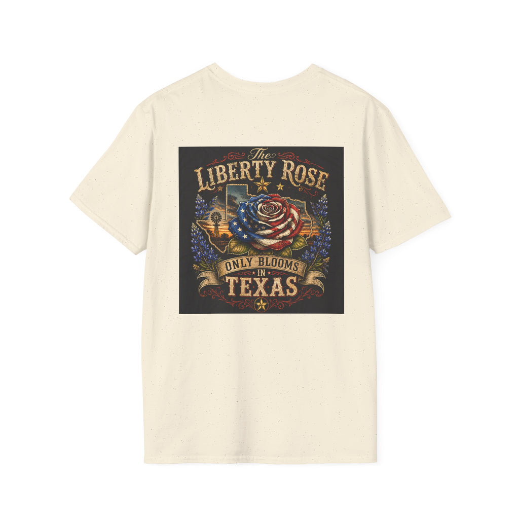 Liberty Rose Only Blooms in Texas T-Shirt — American Flag Rose Vintage Graphic Tee