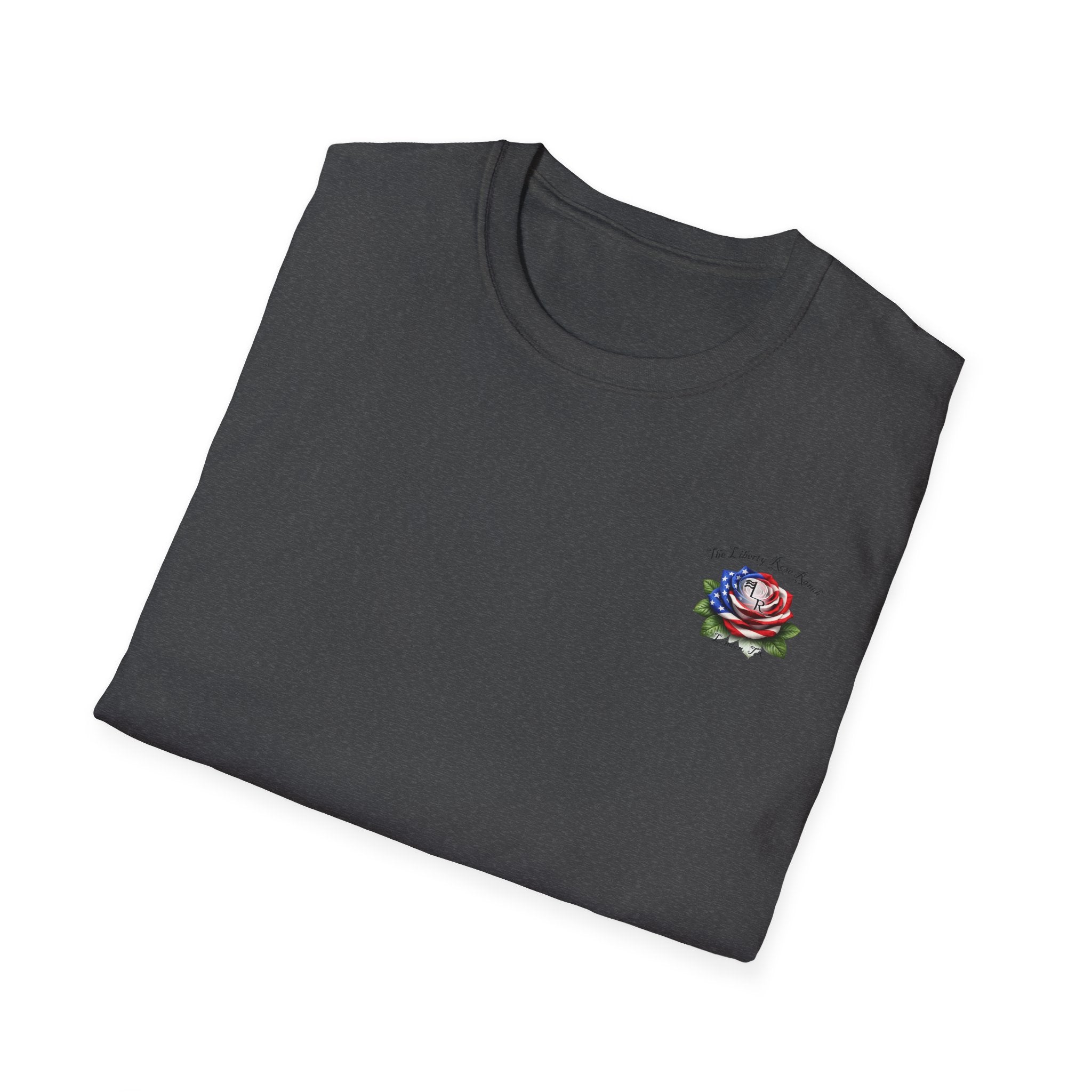 Liberty Rose T-Shirt - Patriotic Vintage Flag & Rose Design, We the People