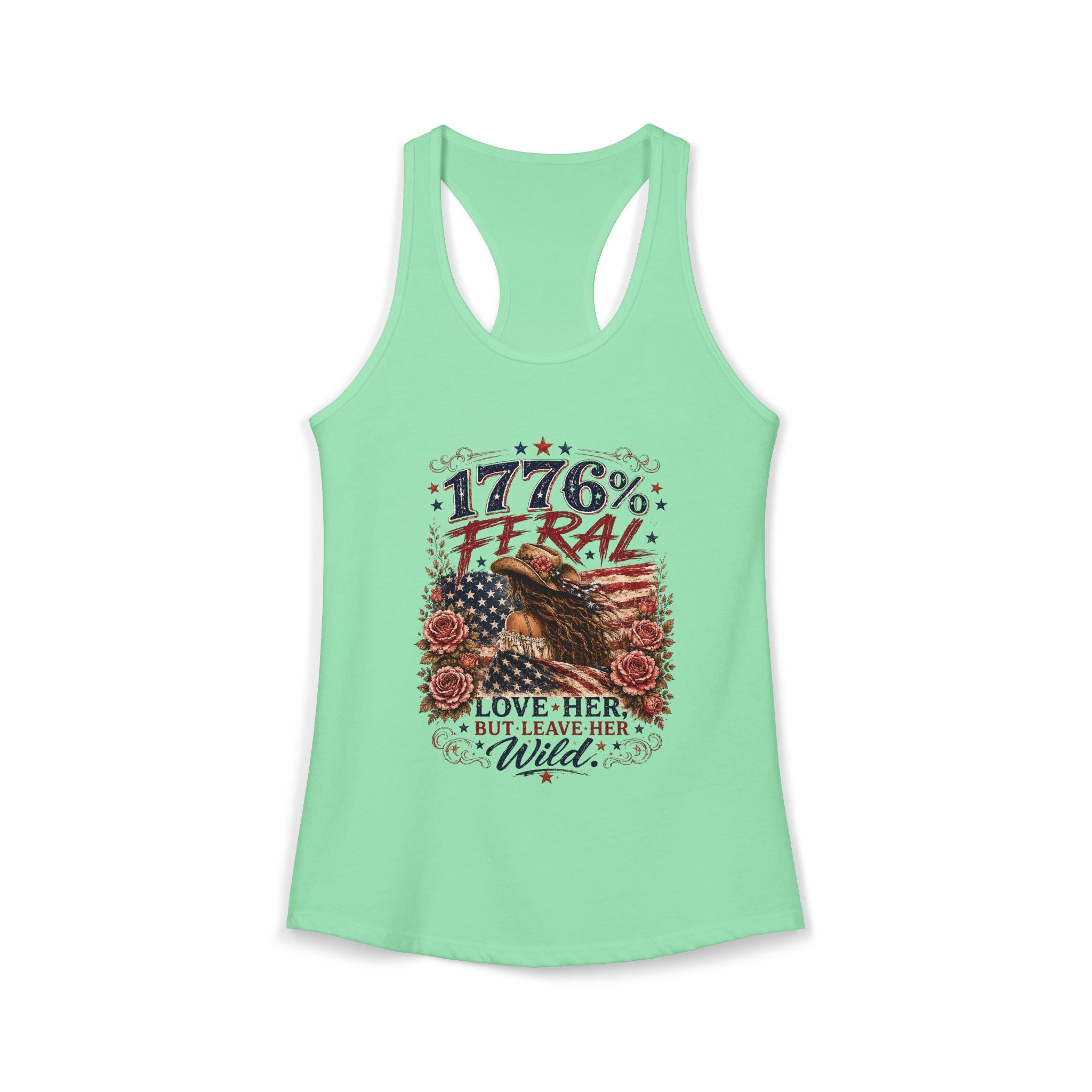 Keep Her Wild 1776% Feral Roses Racerback Tank