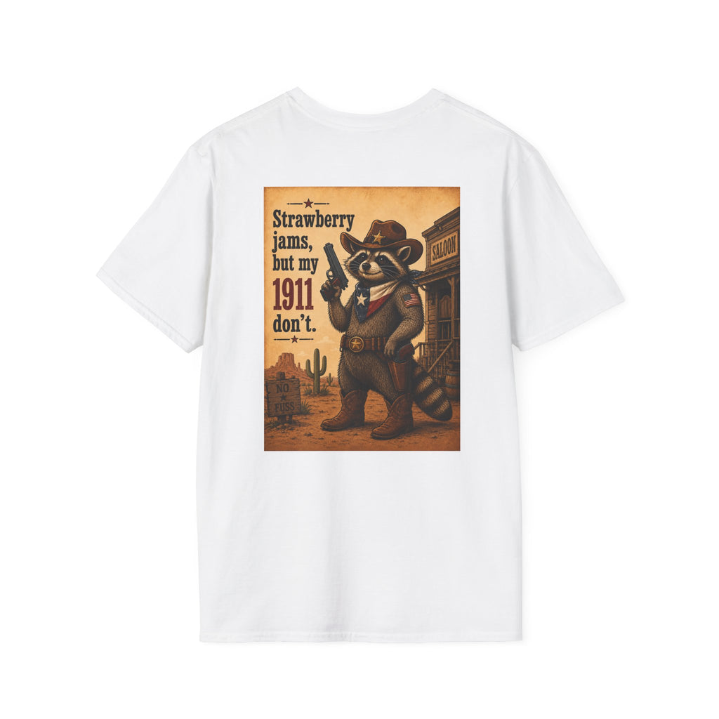 Raccoon Slinger 1911 Tee — "Strawberry jams, my 1911 don't" T-Shirt