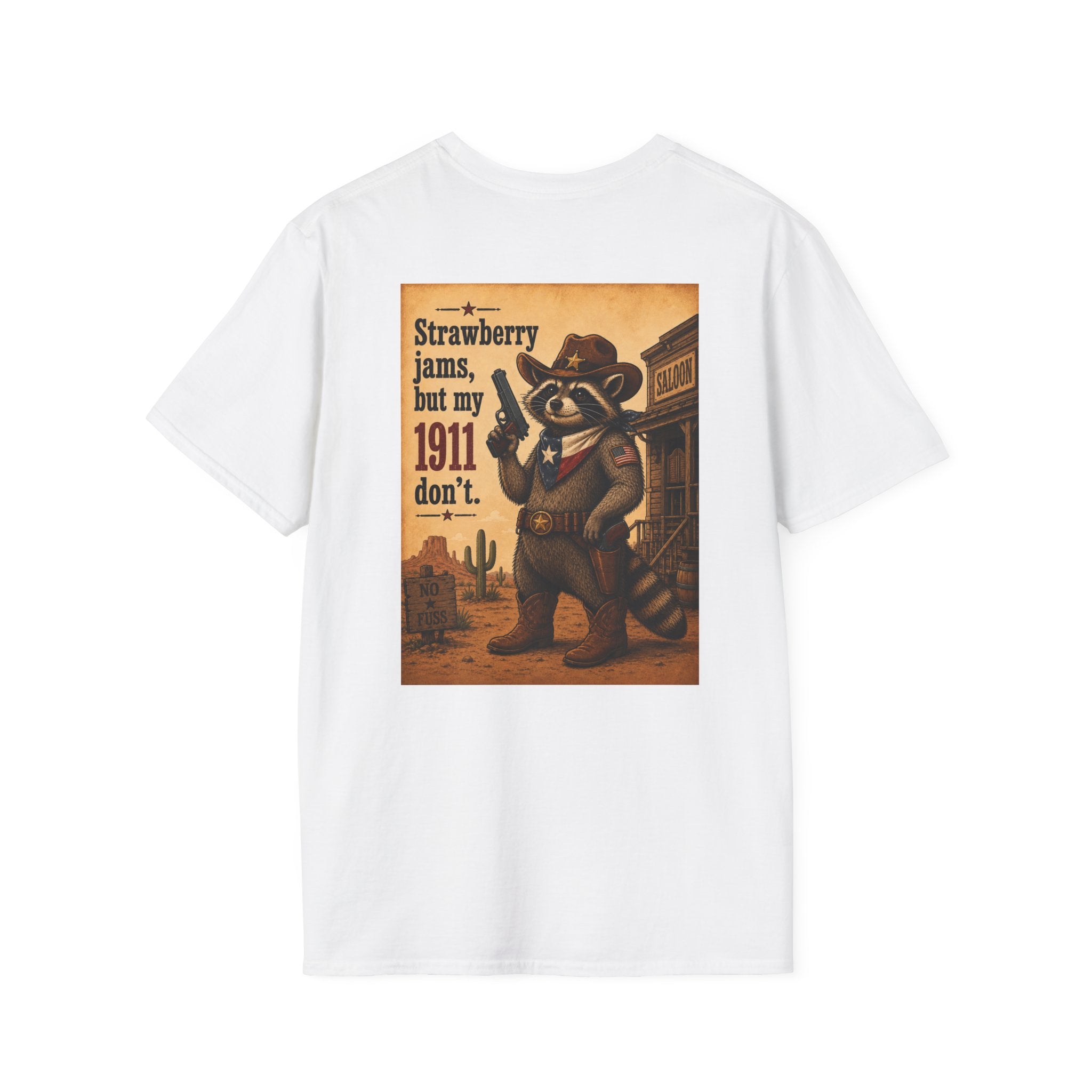 Raccoon Slinger 1911 Tee — "Strawberry jams, my 1911 don't" T-Shirt